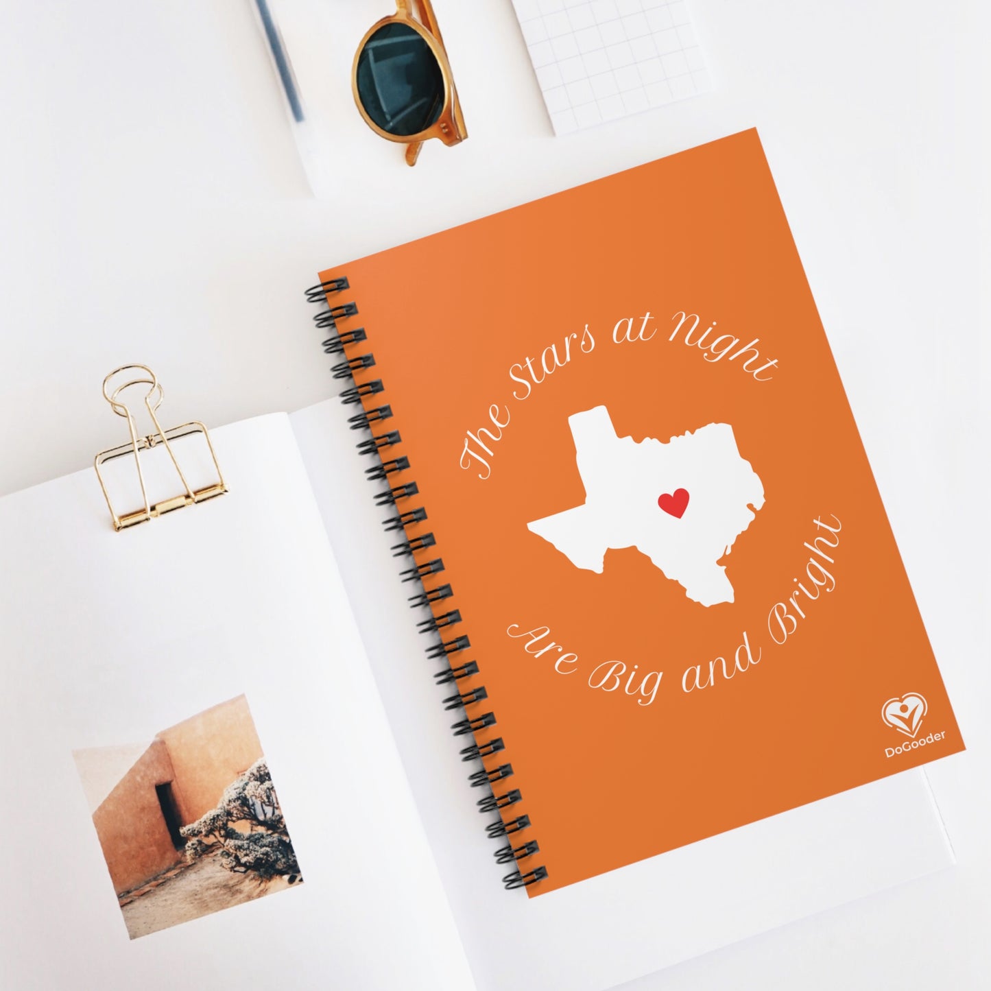 Heart of Texas Spiral Notebook - Ruled Line - Orange