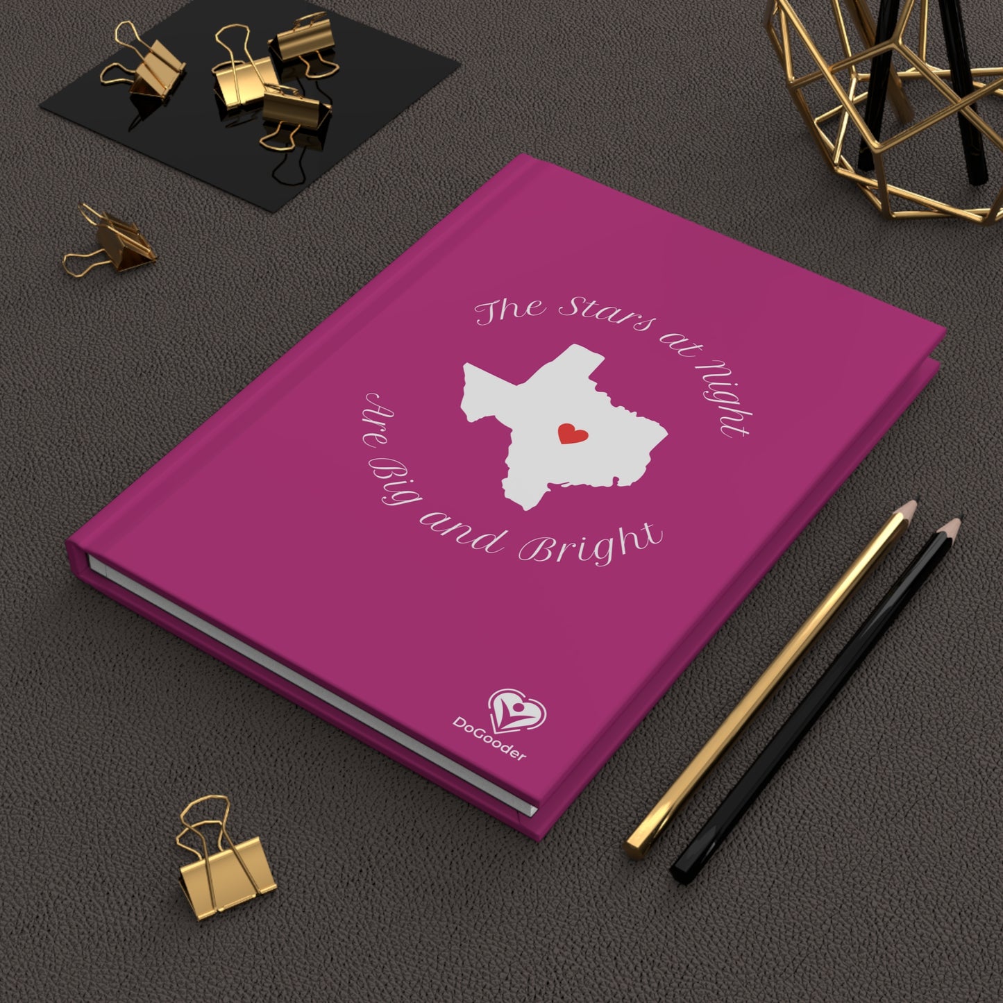 Heart of Texas Hardcover Journal Matte - Dark Pink