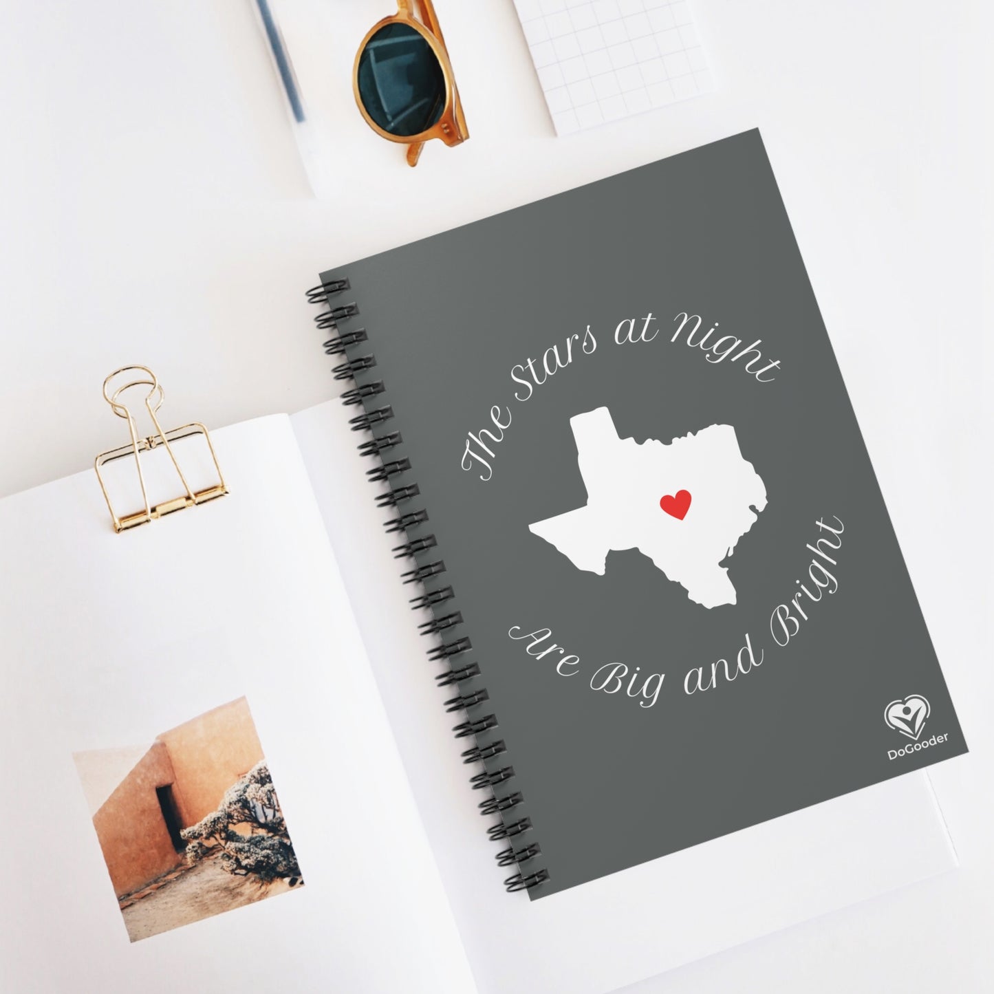 Heart of Texas Spiral Notebook - Ruled Line - Dark Grey