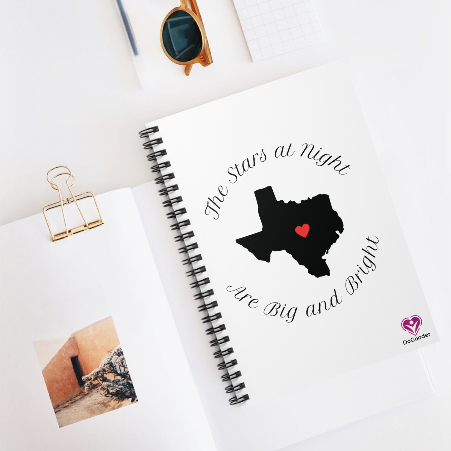 Heart of Texas Spiral Notebook - Ruled Line - White