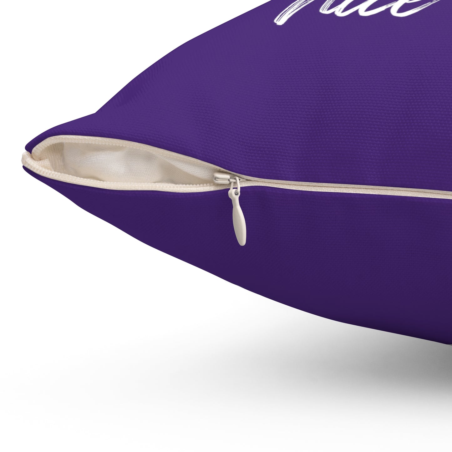 Pumpkin Spice Everything Nice Spun Polyester Square Pillow - Dark Purple