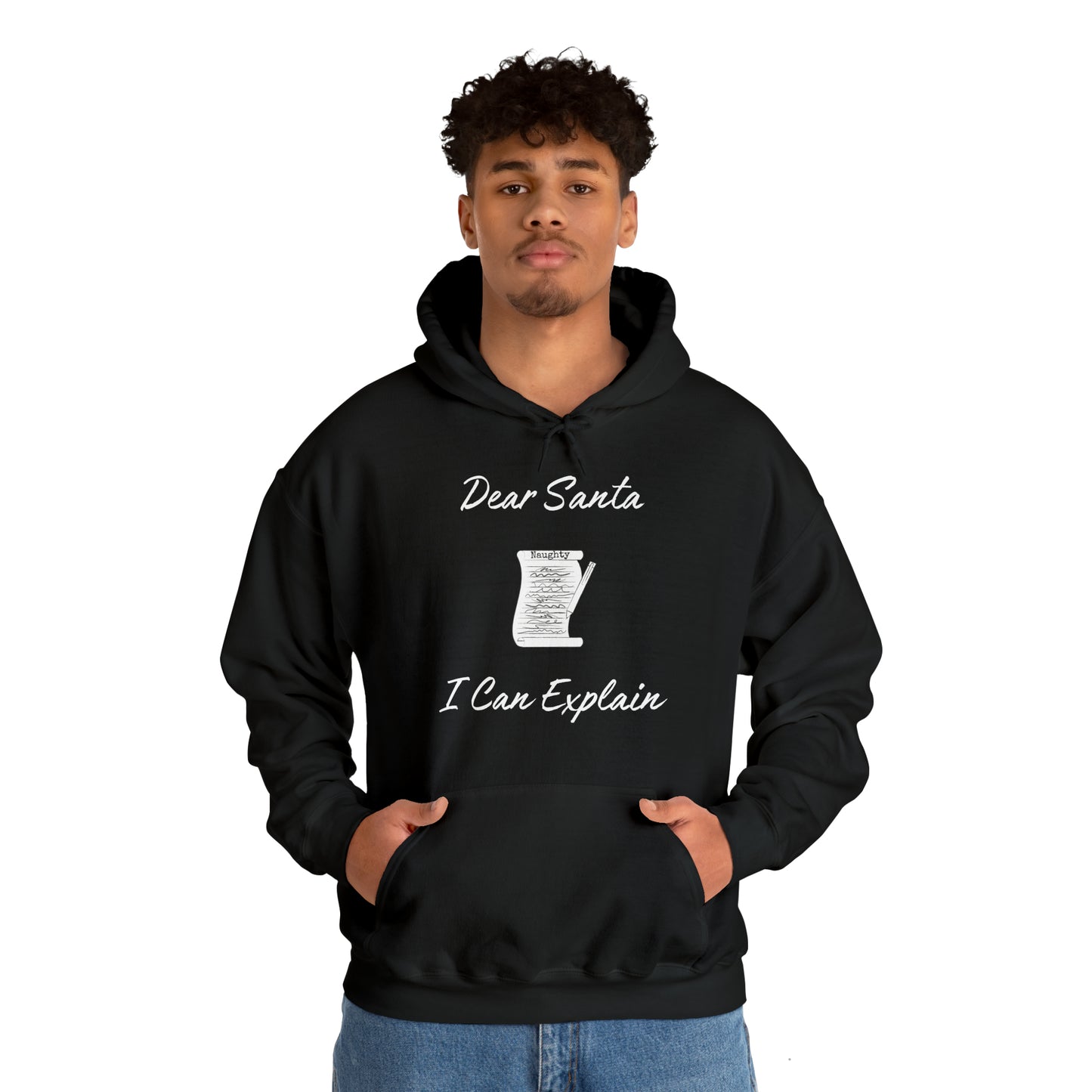 Dear Santa I Can Explain Unisex Heavy Blend™ Hooded Sweatshirt