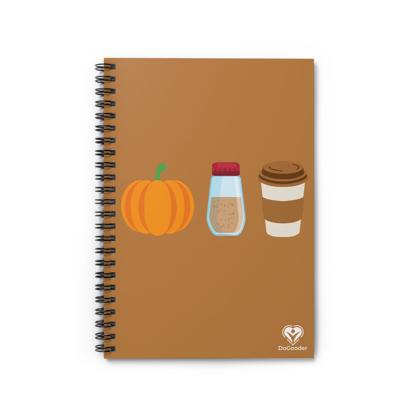 Pumpkin Spice Latte Spiral Notebook - Brown