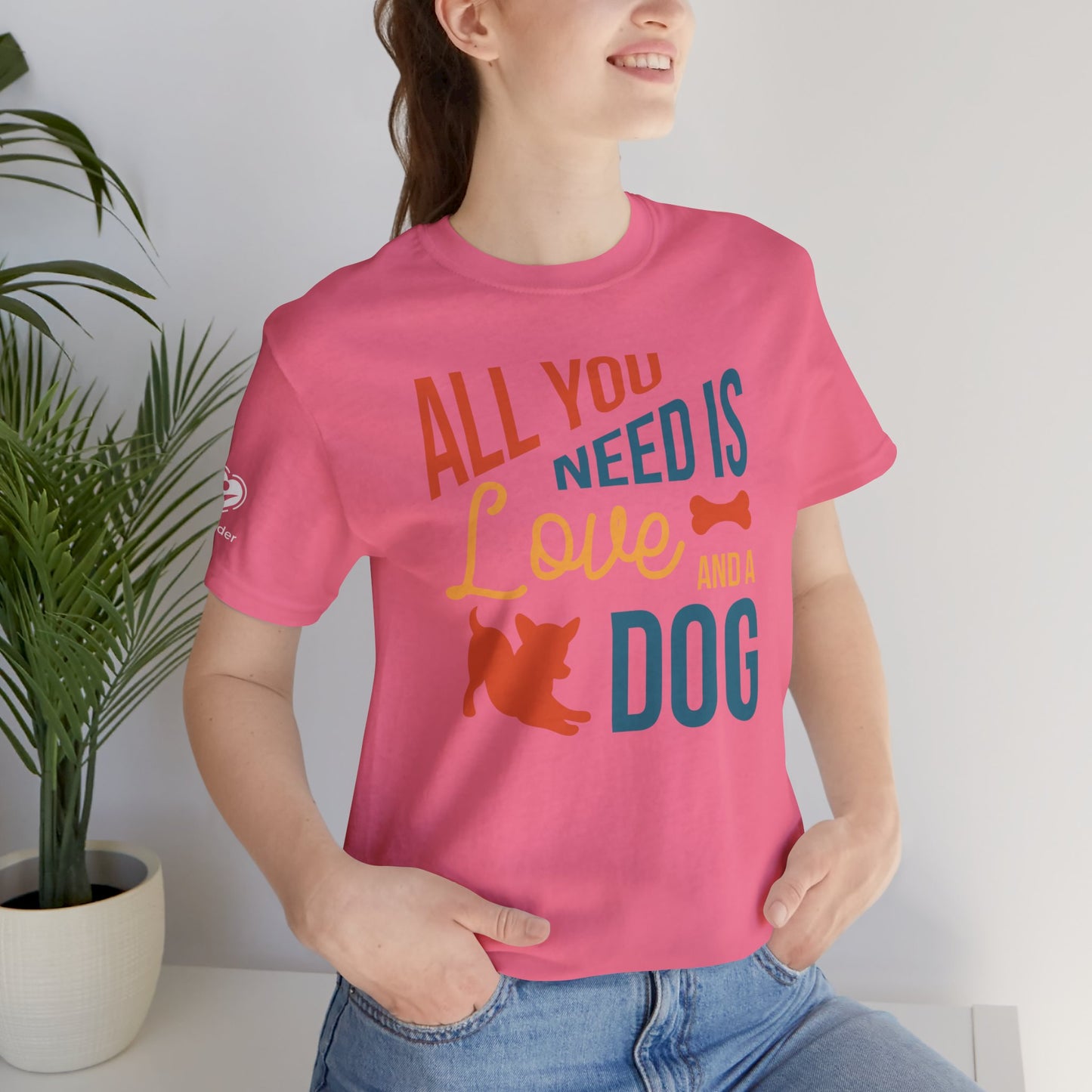 Love And A Dog - Bone Extra Soft Unisex Jersey Short Sleeve Tee