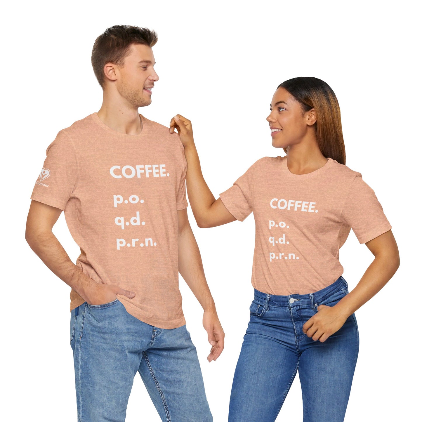 Coffee PO-QD-PRN Extra Soft Unisex Jersey Short Sleeve Tee