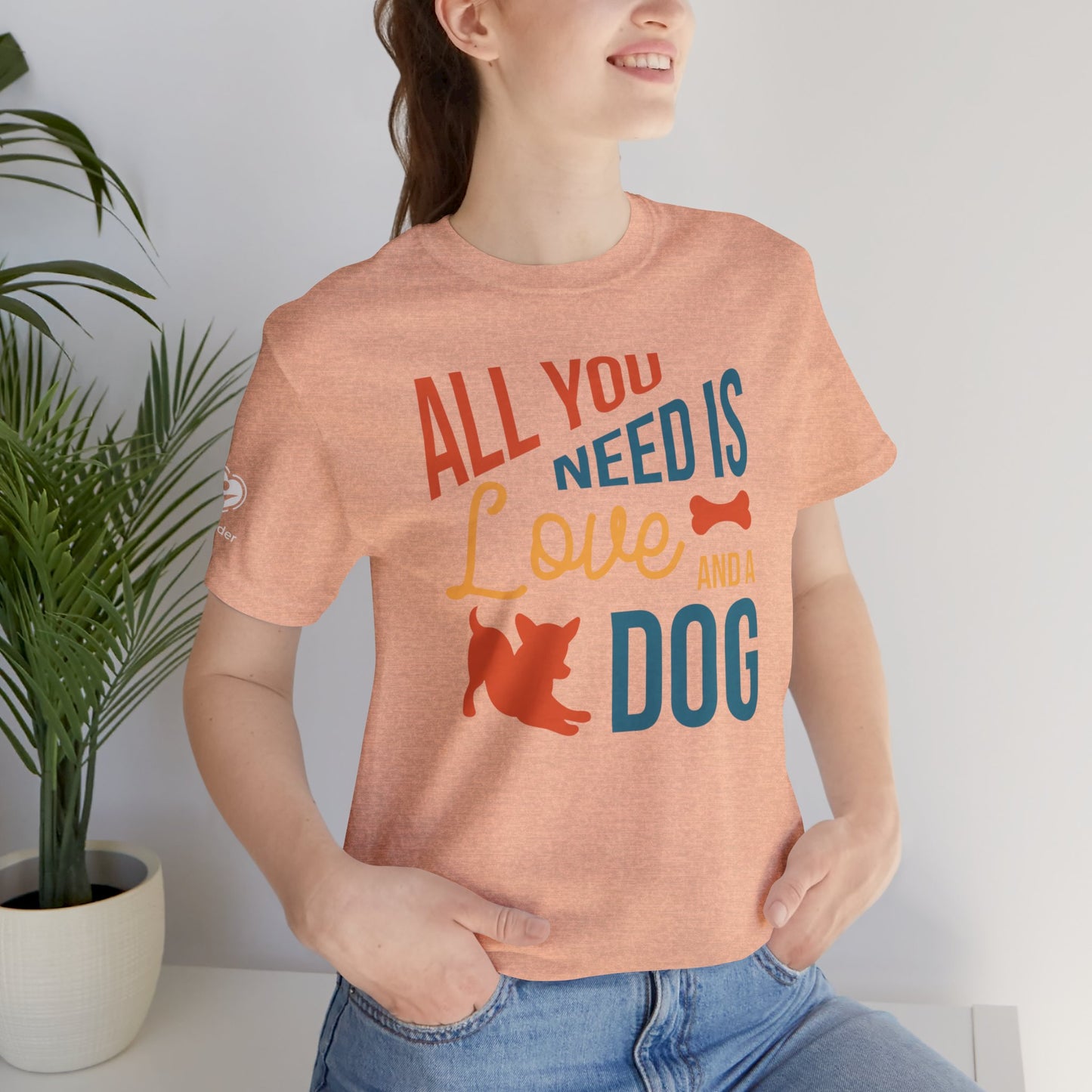 Love And A Dog - Bone Extra Soft Unisex Jersey Short Sleeve Tee