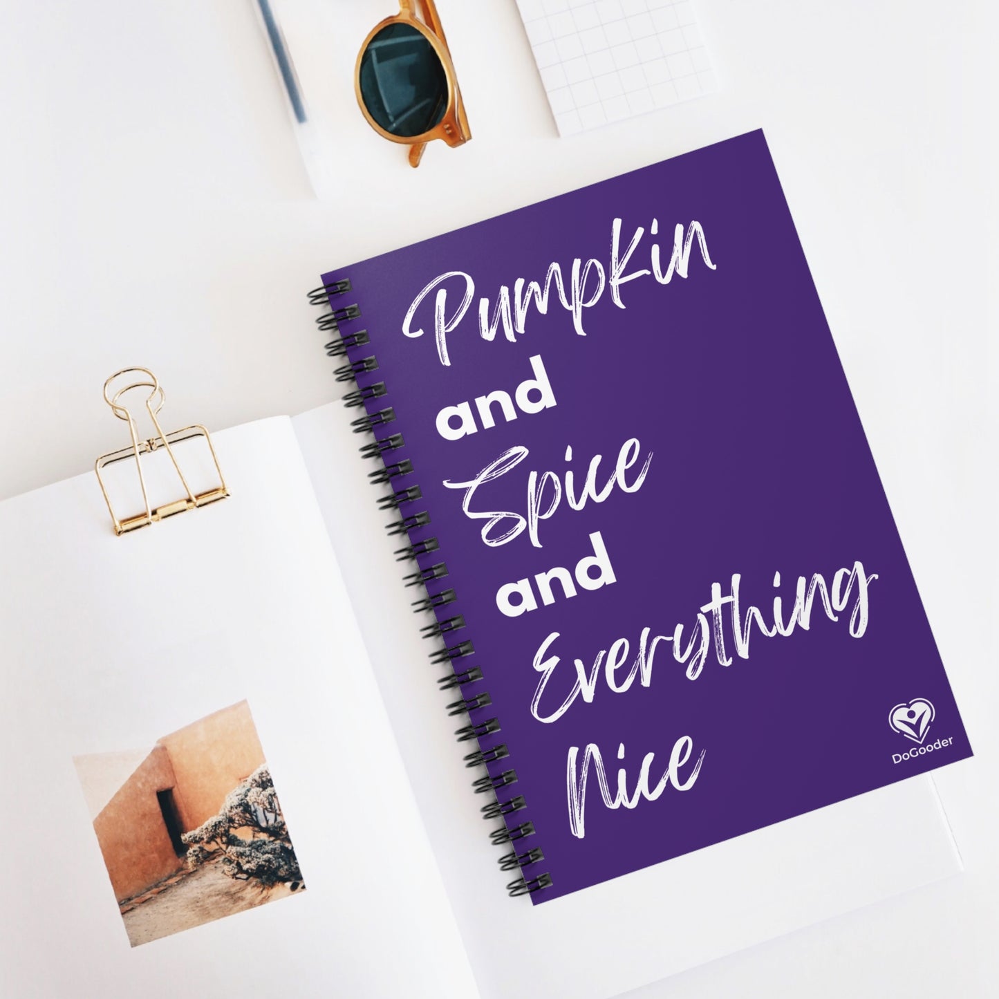 Pumpkin Spice Everything Nice Spiral Notebook - Dark Purple