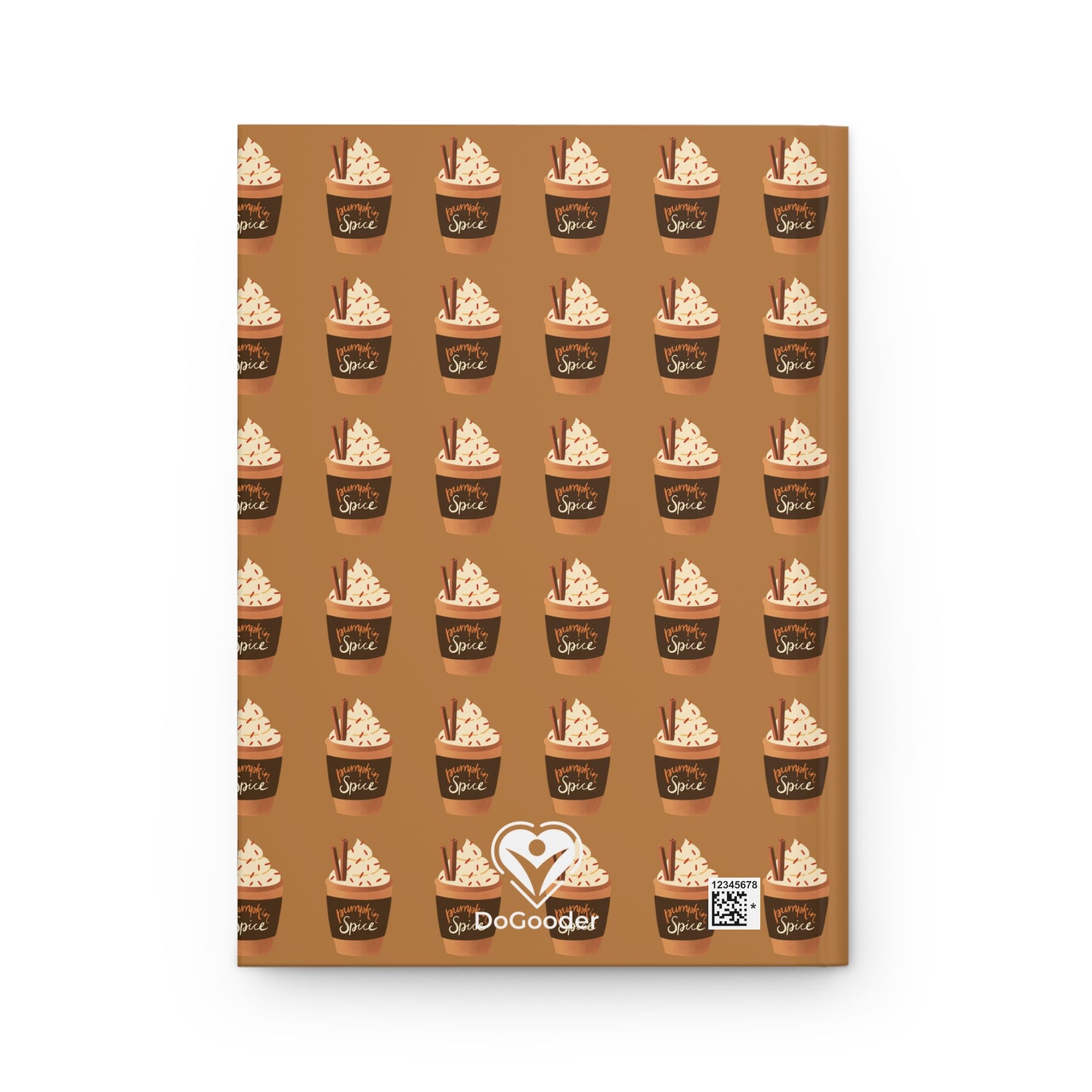 Pumpkin Spice Latte Image Patterned Hardcover Journal Matte - Brown