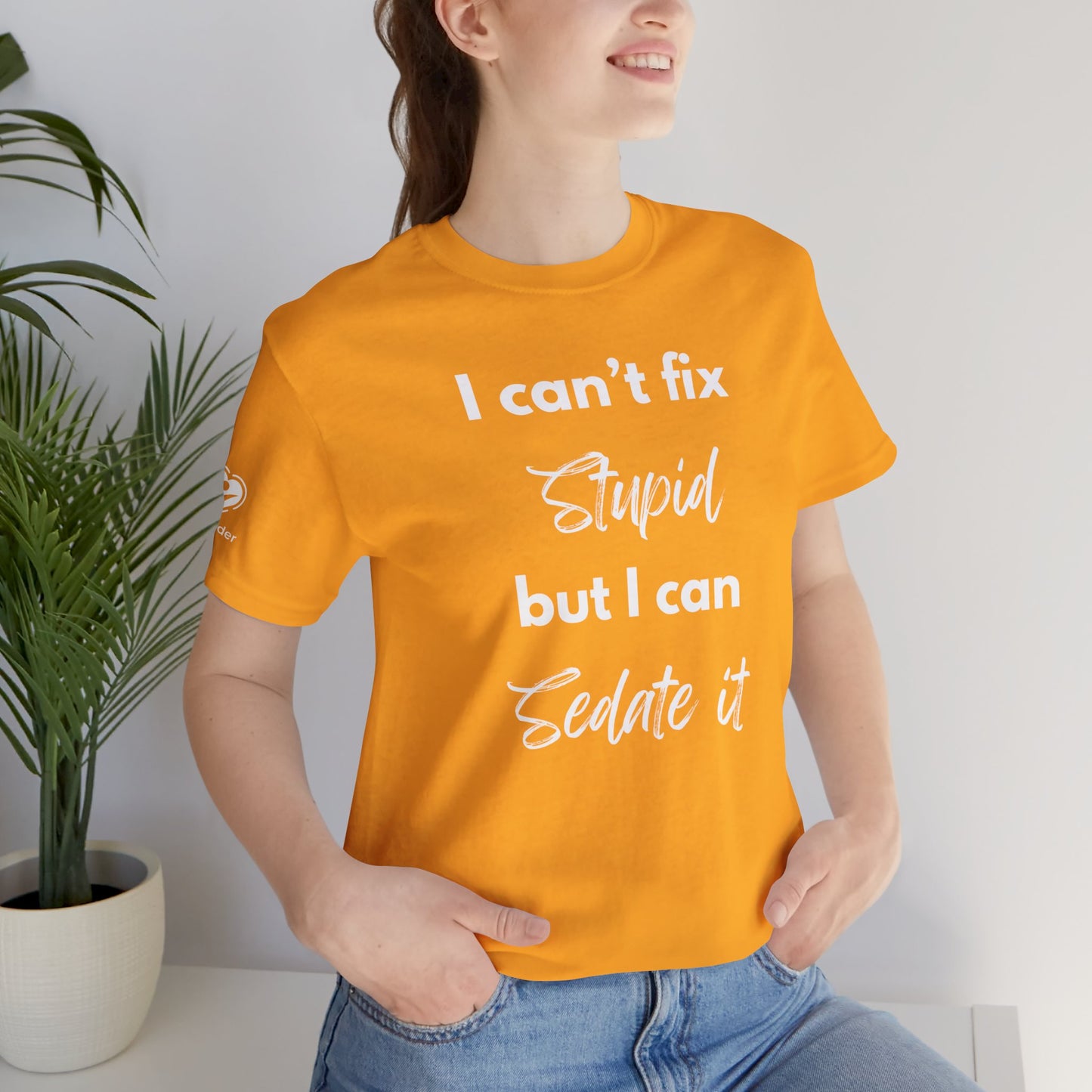 Can't Fix Stupid Script Extra Soft Unisex Jersey Short Sleeve Tee