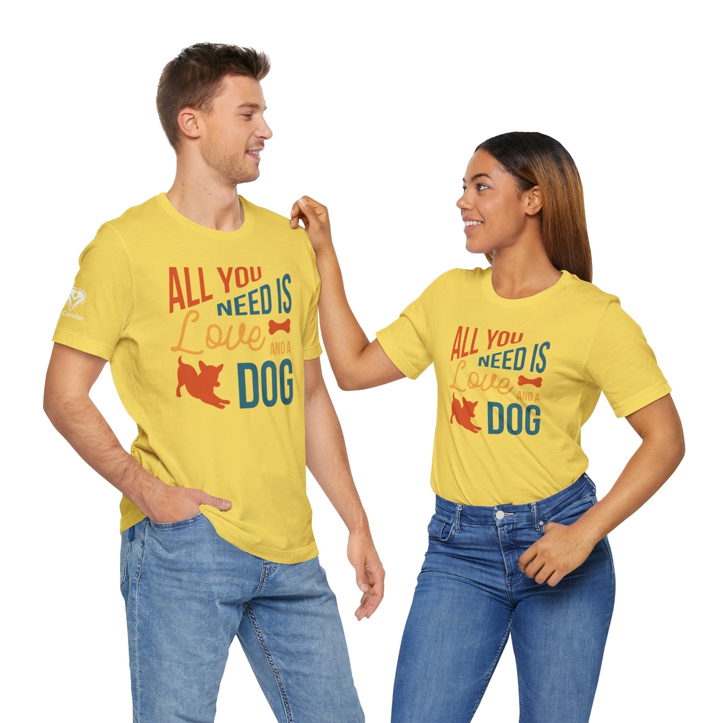 Love And A Dog - Bone Extra Soft Unisex Jersey Short Sleeve Tee