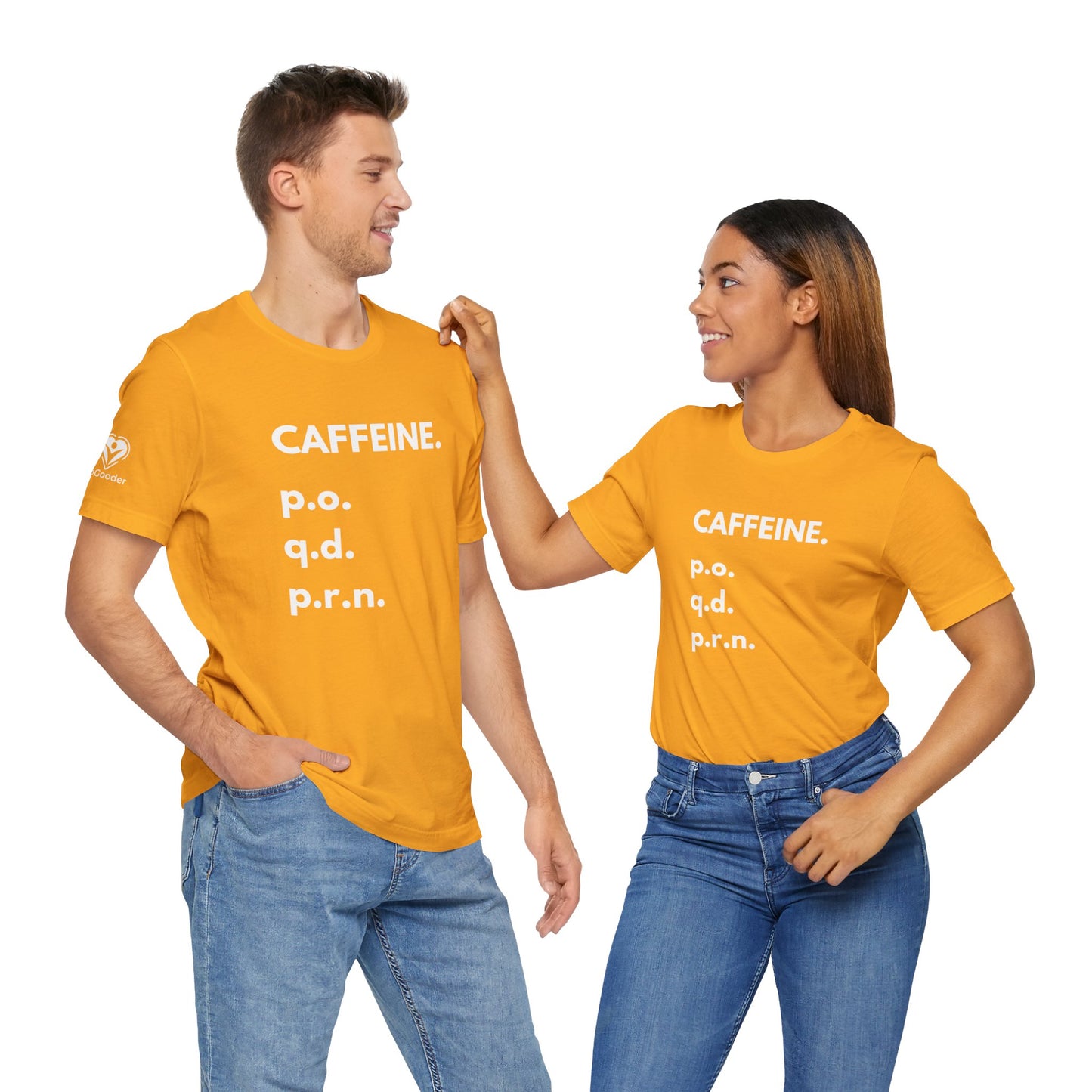 Caffeine PO-QD-PRN Extra Soft Unisex Jersey Short Sleeve Tee