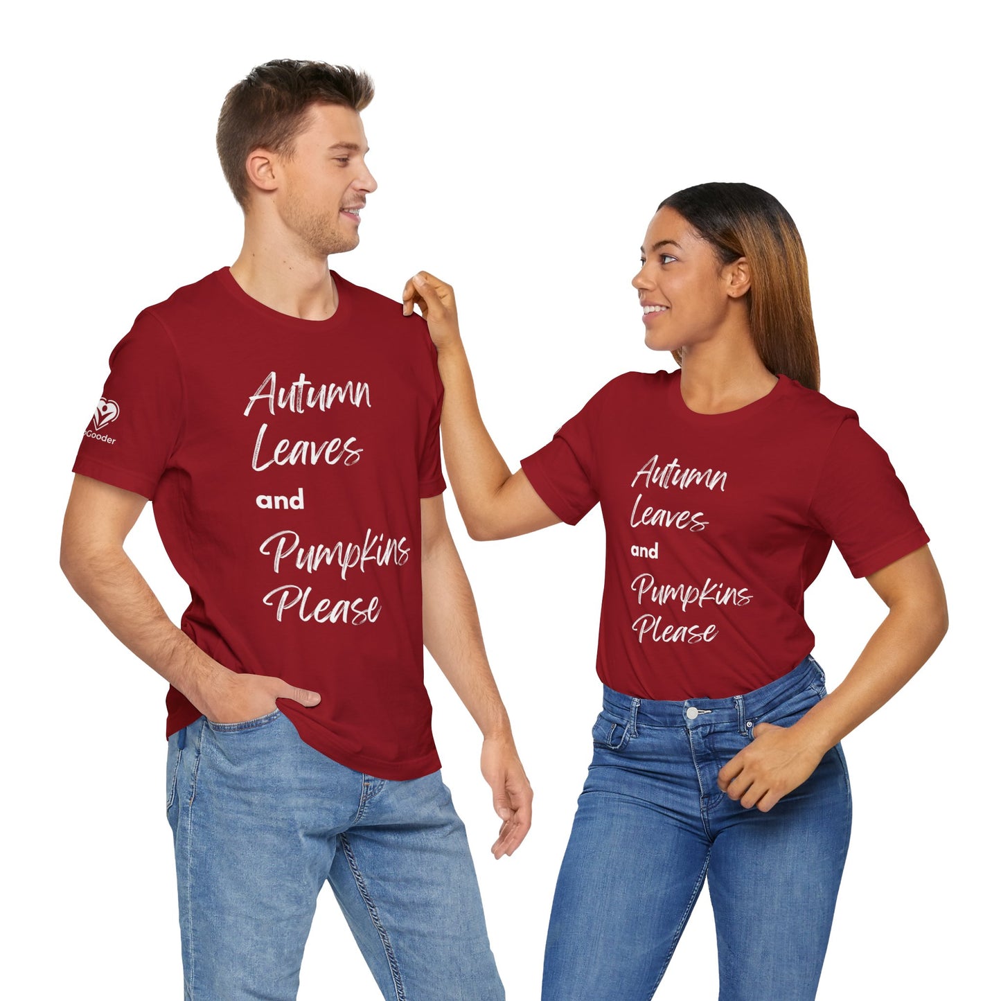 Autumn Leaves and Pumpkins Please Extra Soft Unisex Jersey Short Sleeve Tee