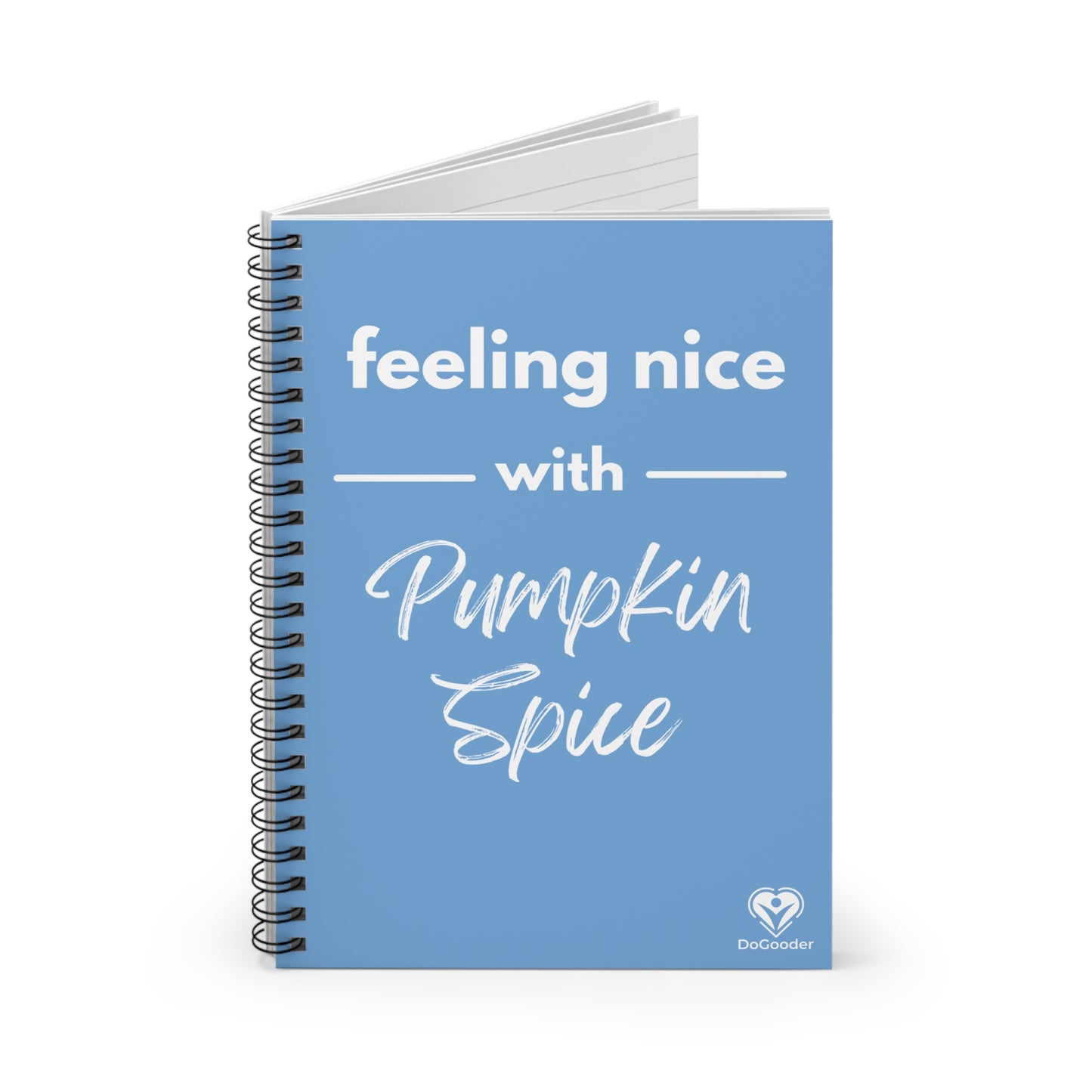 Feeling Nice With Pumpkin Spice Spiral Notebook - Sky Blue