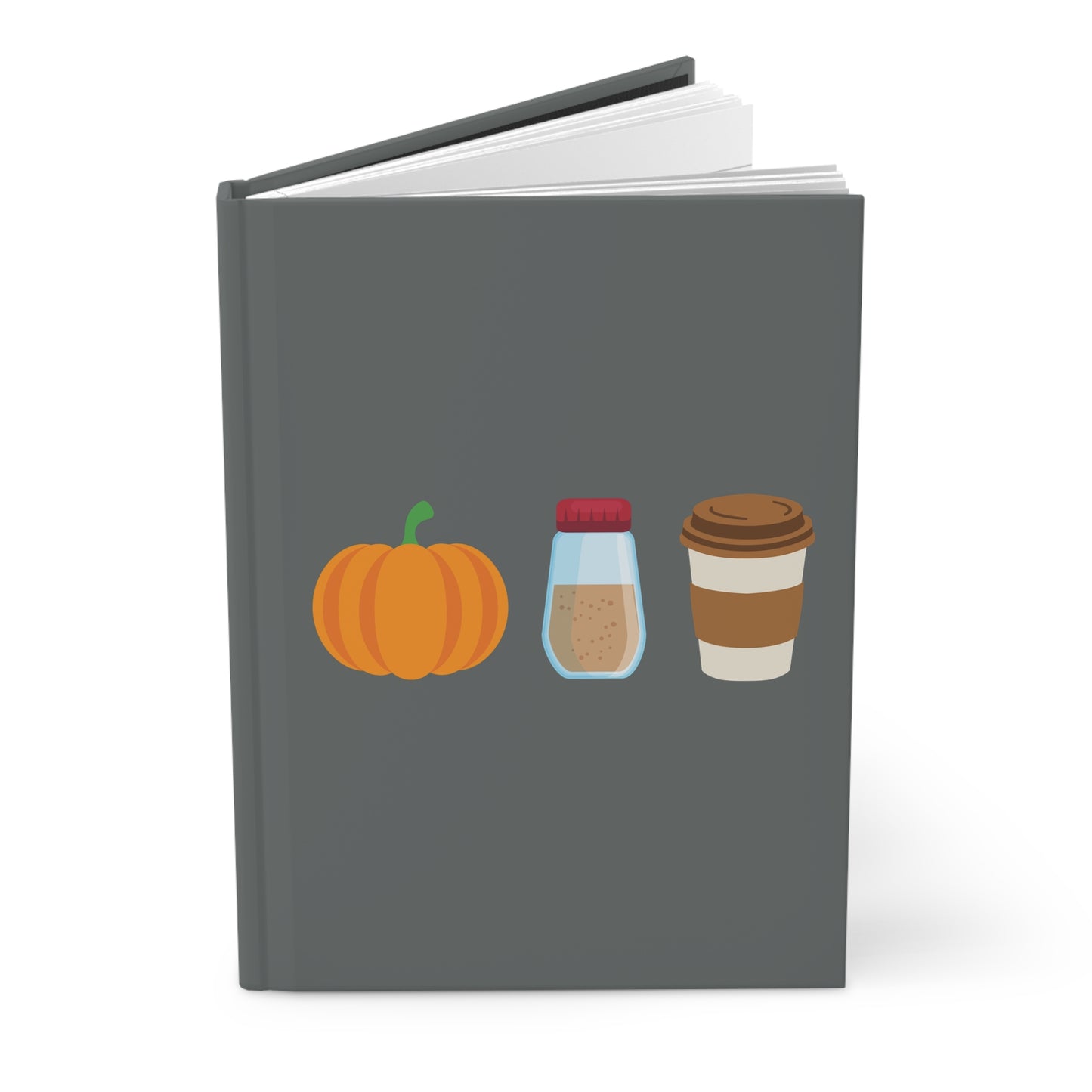 Pumpkin Spice Latte Hardcover Journal Matte - Dark Grey