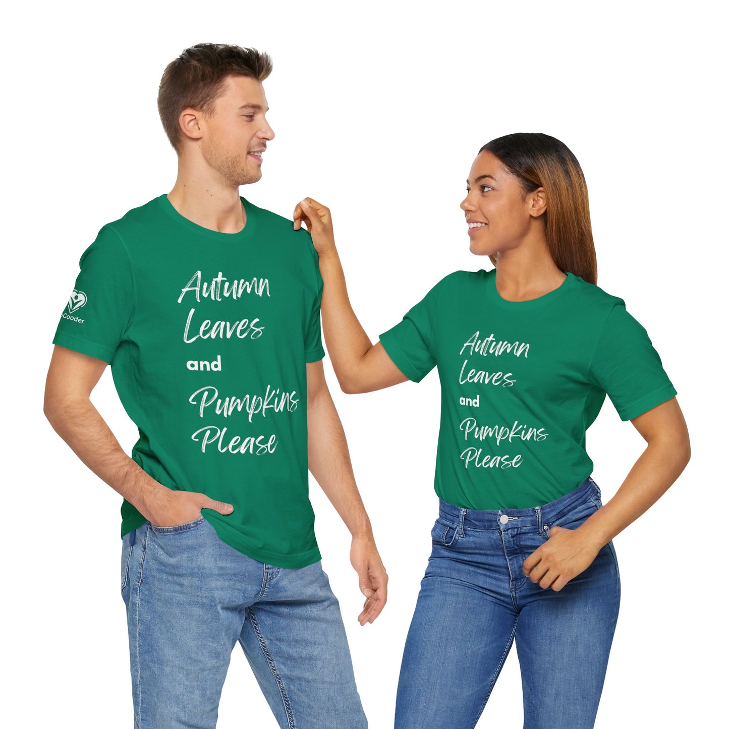 Autumn Leaves and Pumpkins Please Extra Soft Unisex Jersey Short Sleeve Tee