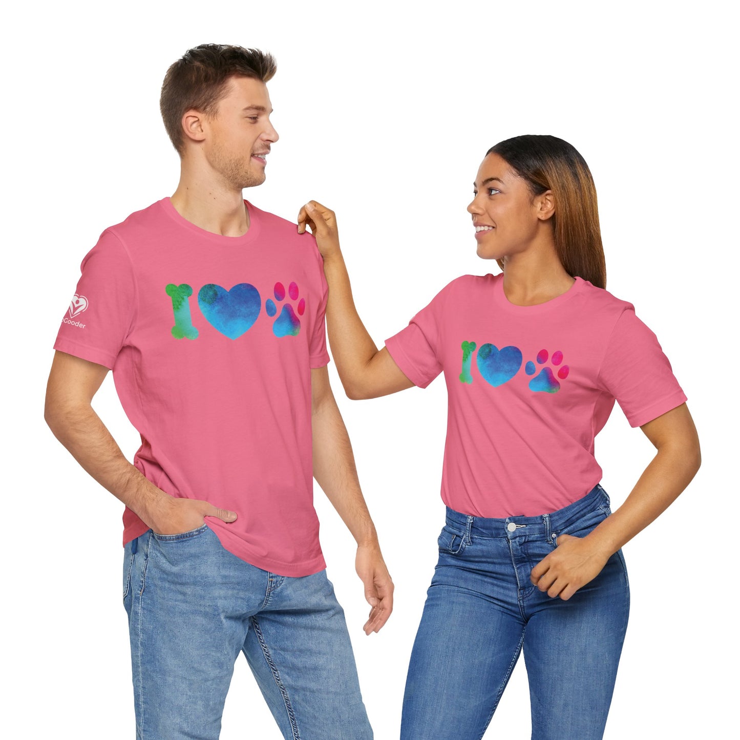 I Love Dogs Rainbow Icons Extra Soft Unisex Jersey Short Sleeve Tee