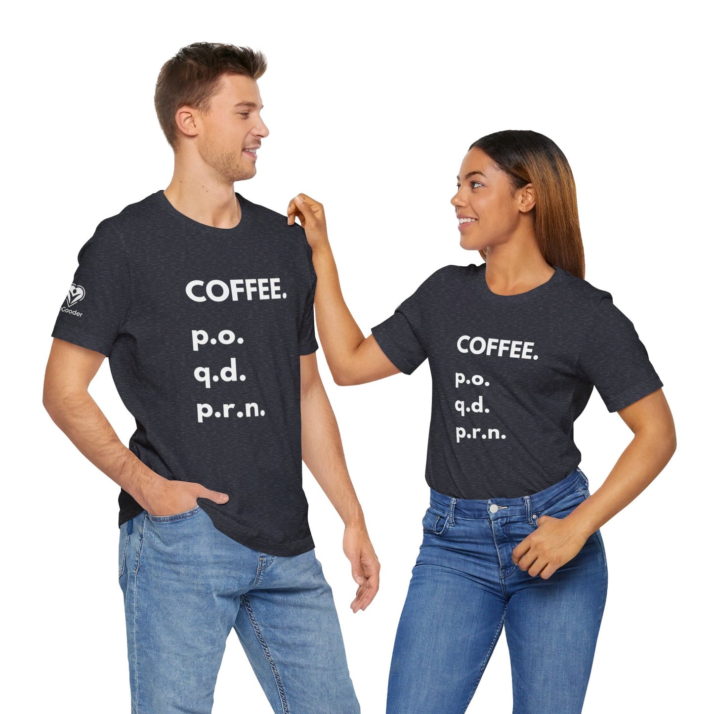 Coffee PO-QD-PRN Extra Soft Unisex Jersey Short Sleeve Tee