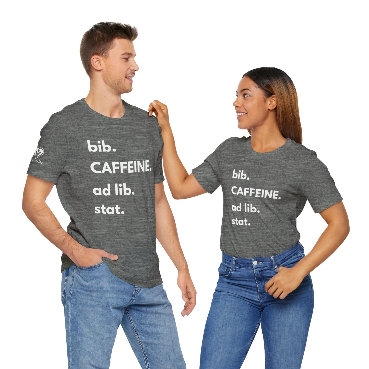 Caffeine bib-ad lib-stat Extra Soft Unisex Jersey Short Sleeve Tee