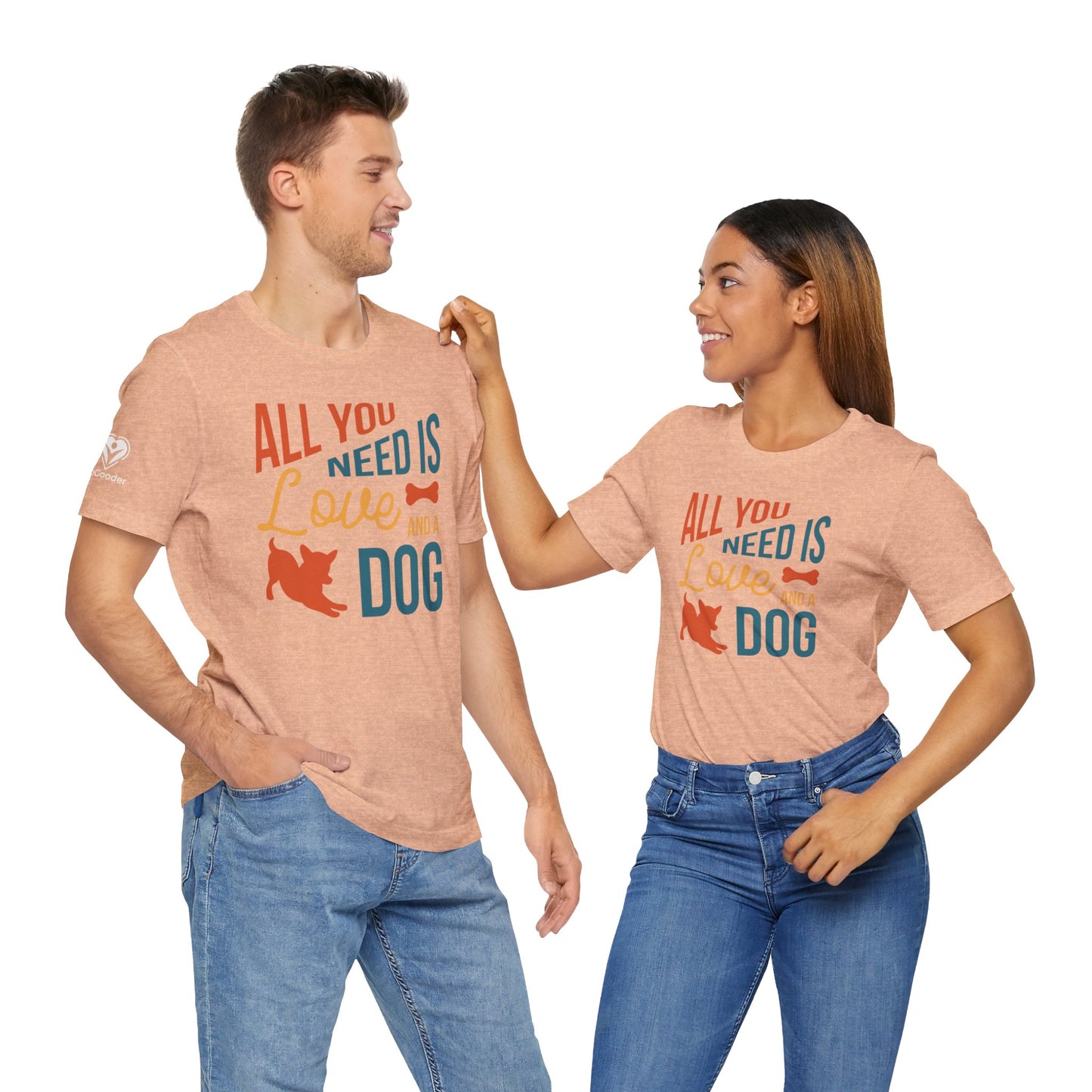 Love And A Dog - Bone Extra Soft Unisex Jersey Short Sleeve Tee