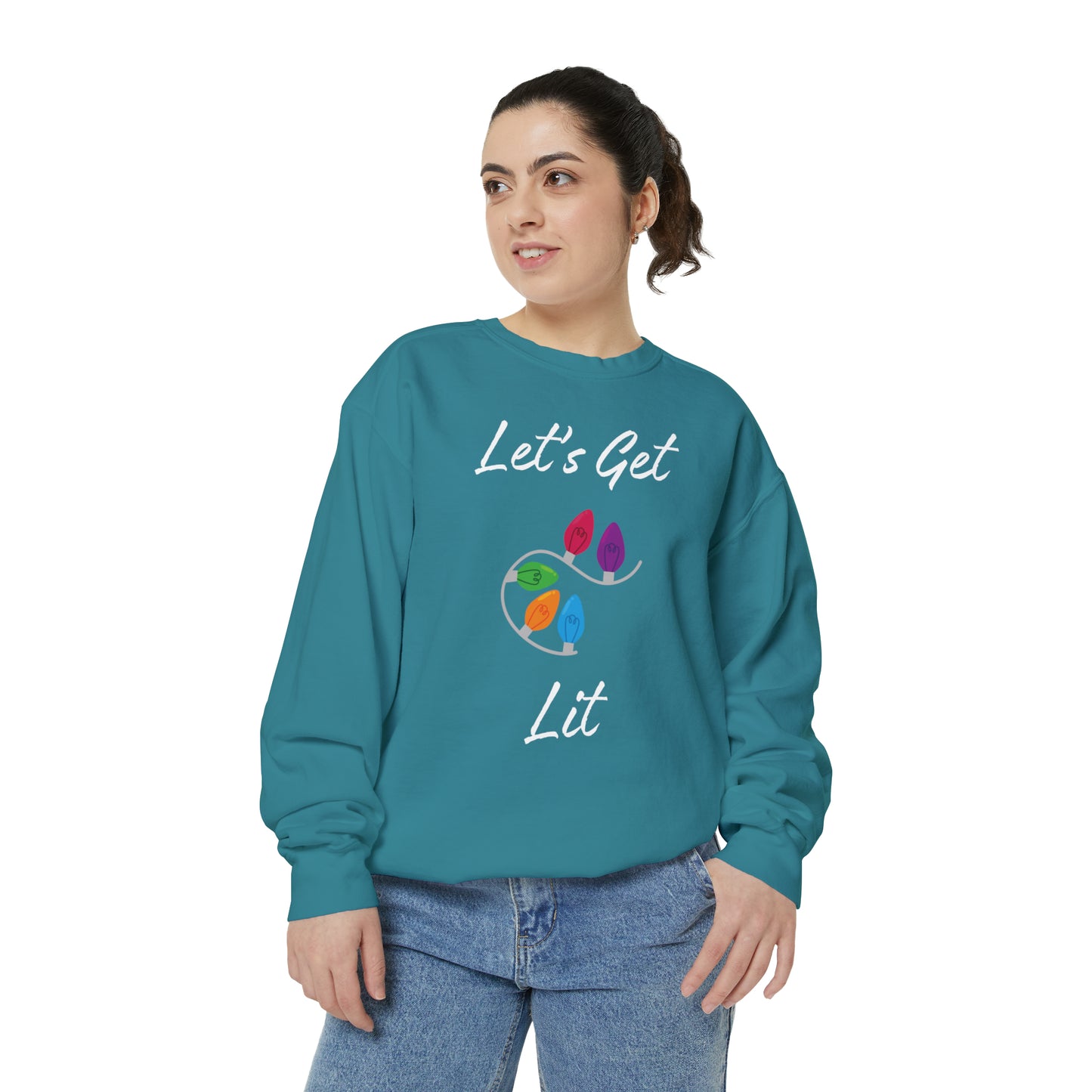 Let's Get Lit Unisex Garment-Dyed Sweatshirt