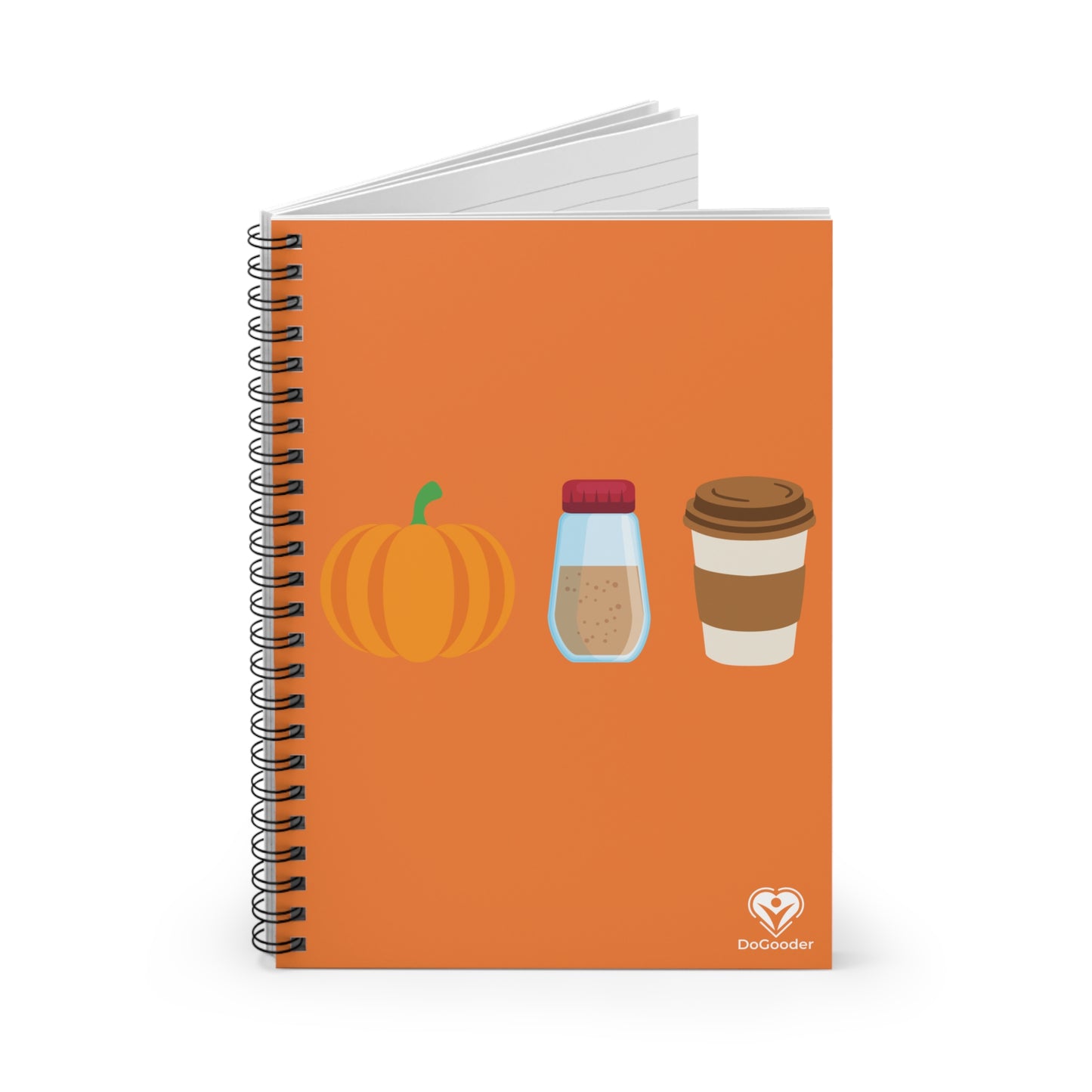 Pumpkin Spice Latte Spiral Notebook - Orange