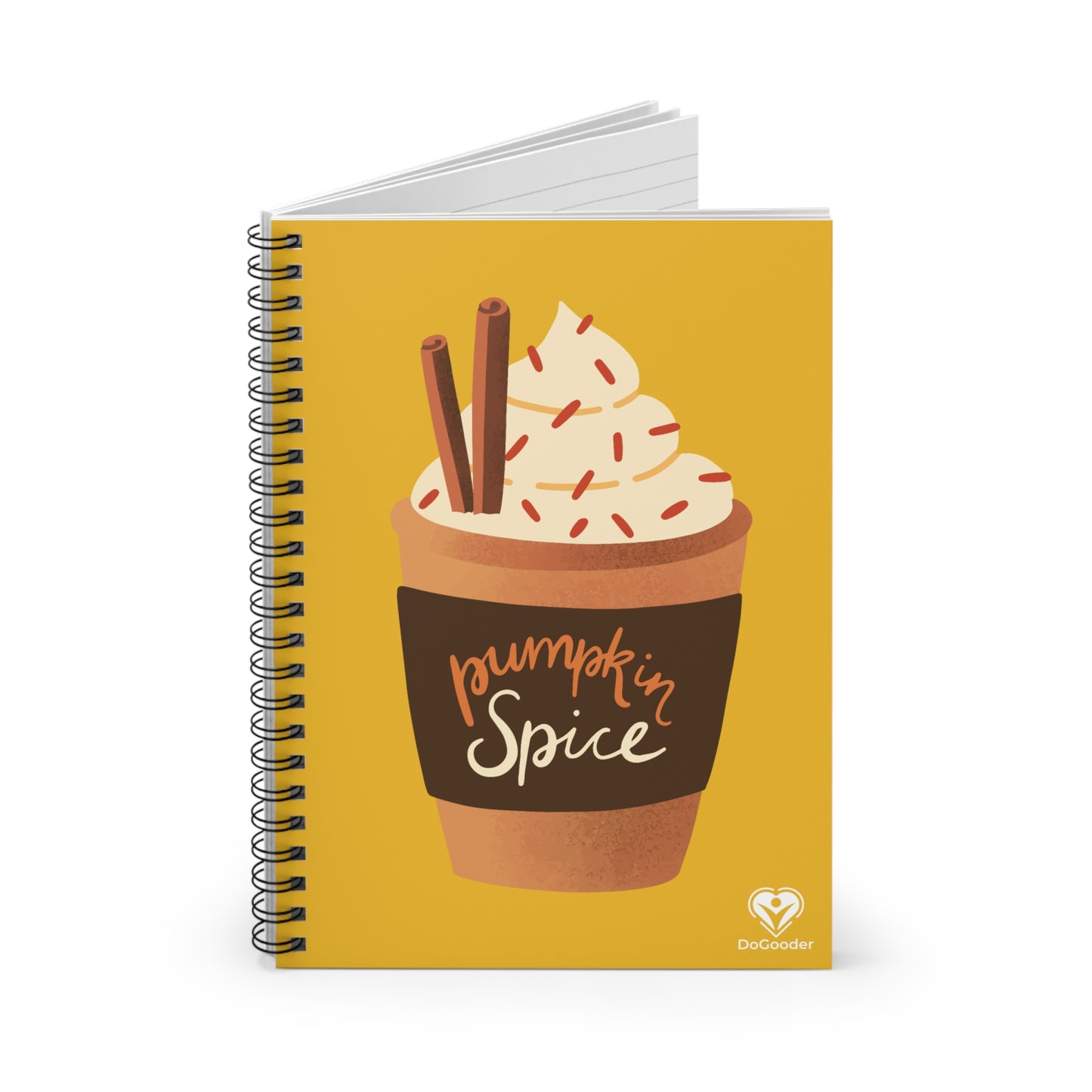 Pumpkin Spice Latte Image Spiral Notebook - Yellow