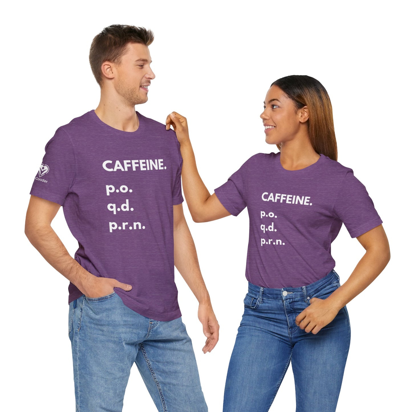 Caffeine PO-QD-PRN Extra Soft Unisex Jersey Short Sleeve Tee