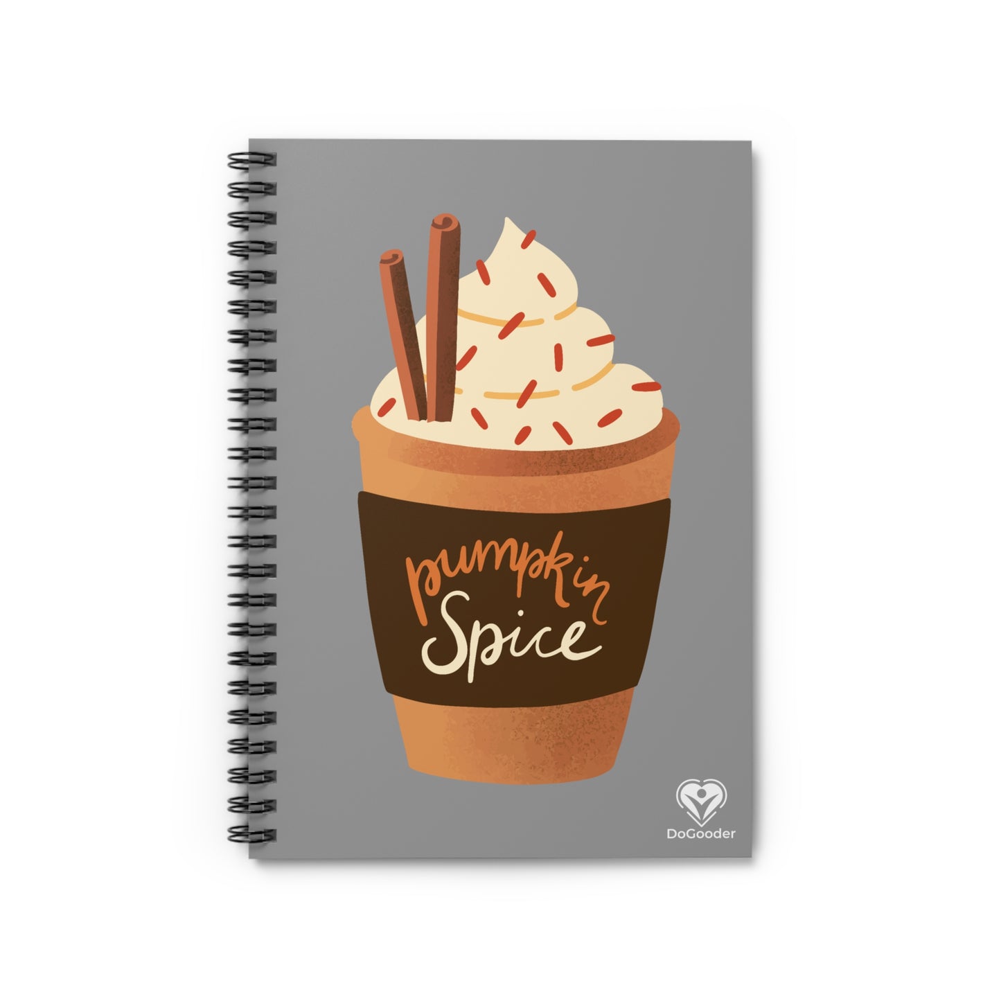 Pumpkin Spice Latte Image Spiral Notebook - Grey