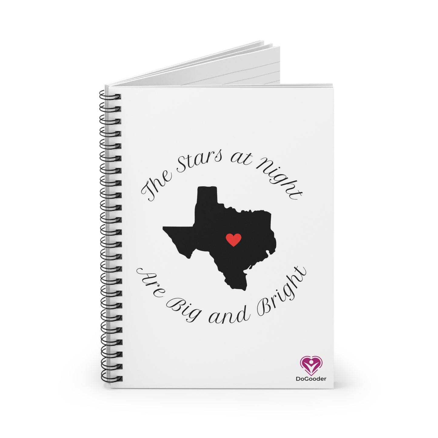 Heart of Texas Spiral Notebook - Ruled Line - White