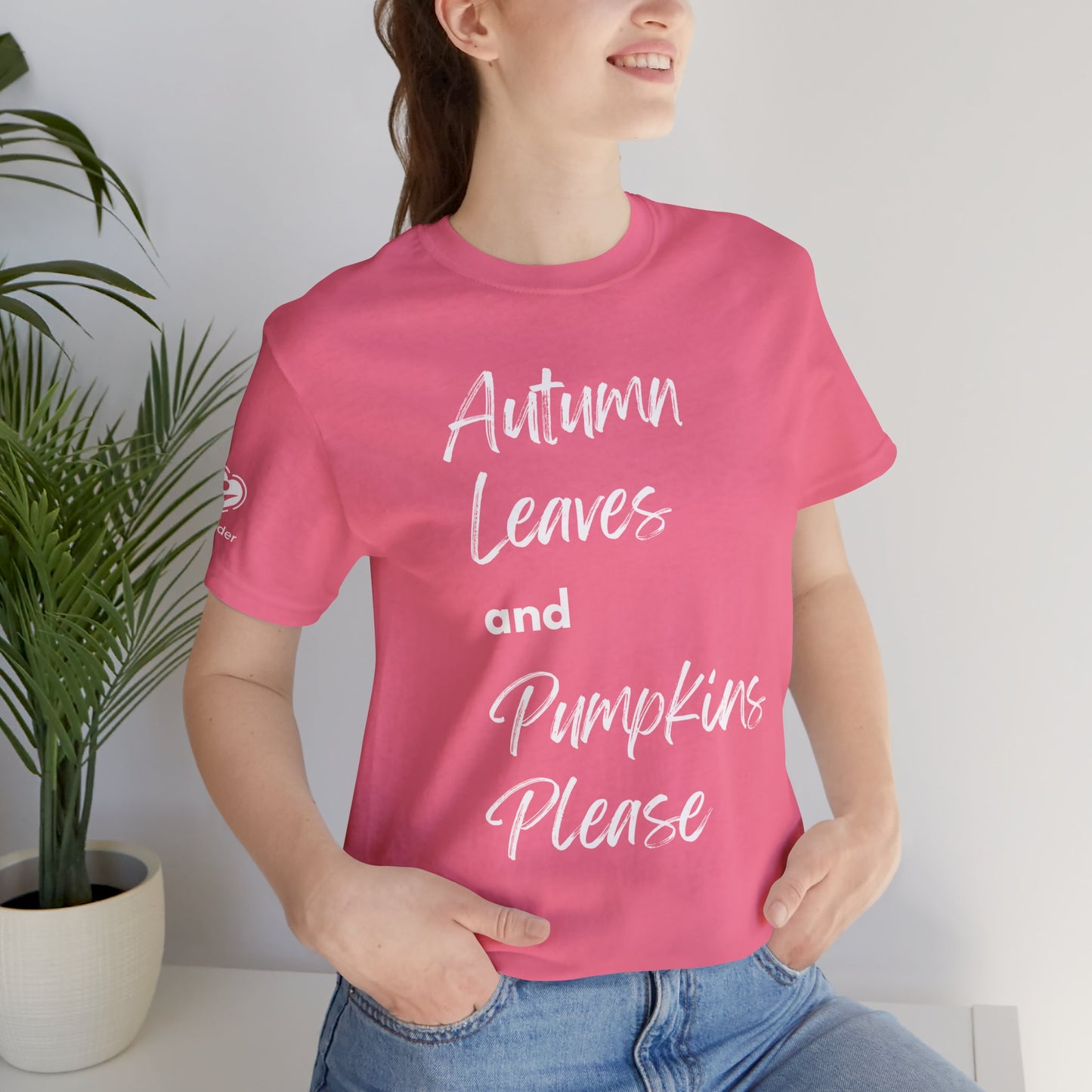 Autumn Leaves and Pumpkins Please Extra Soft Unisex Jersey Short Sleeve Tee