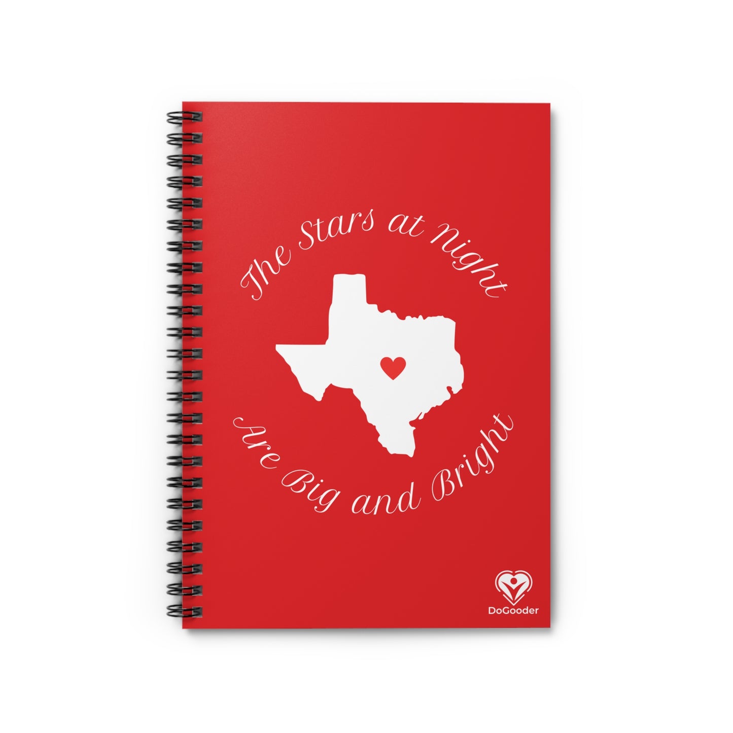 Heart of Texas Spiral Notebook - Ruled Line - Red