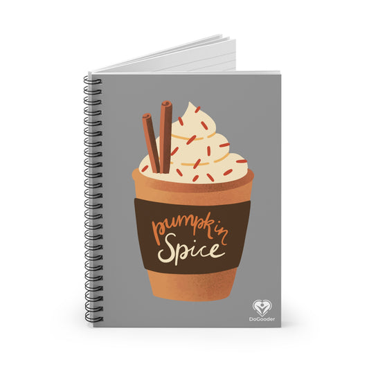 Pumpkin Spice Latte Image Spiral Notebook - Grey