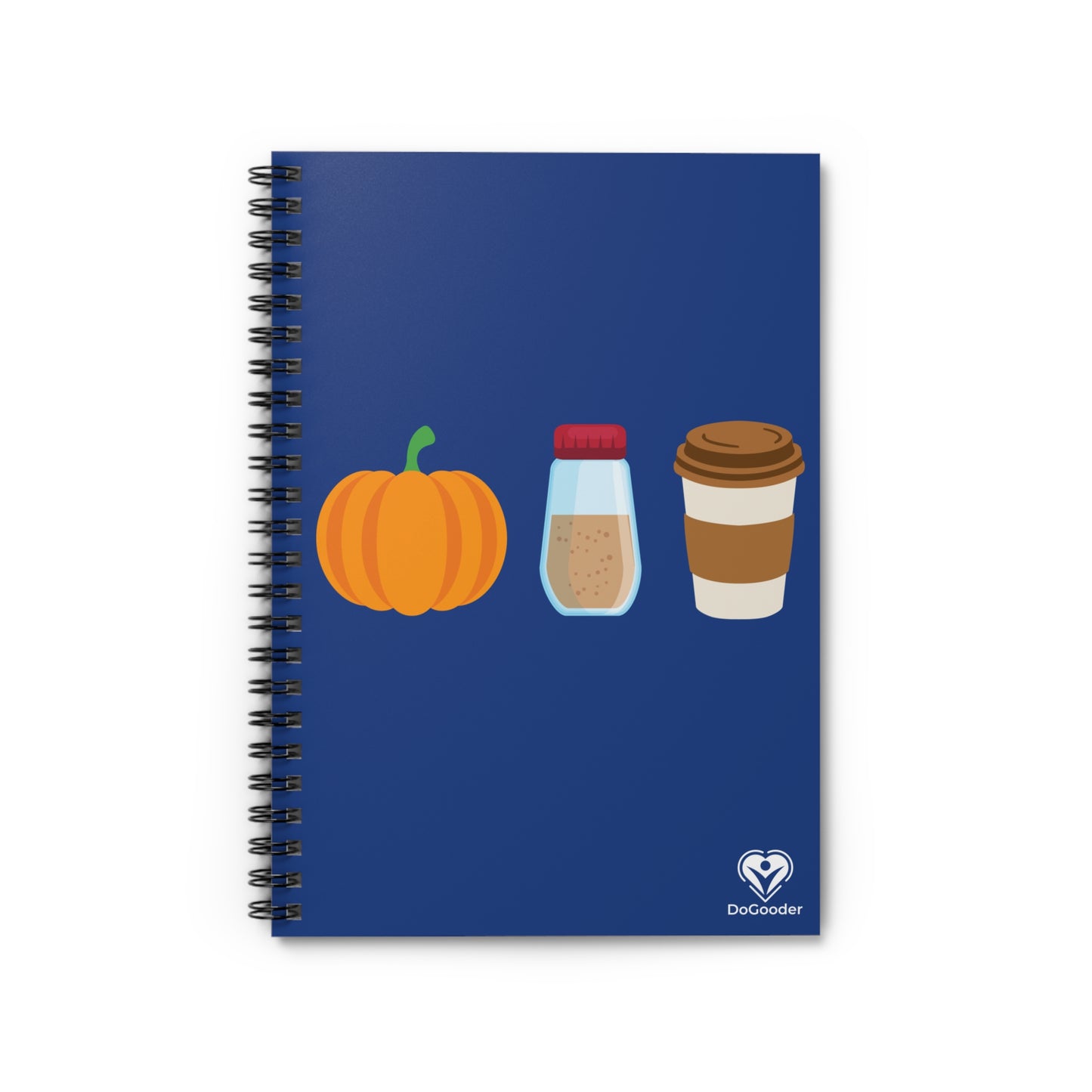 Pumpkin Spice Latte Spiral Notebook - Dark Blue