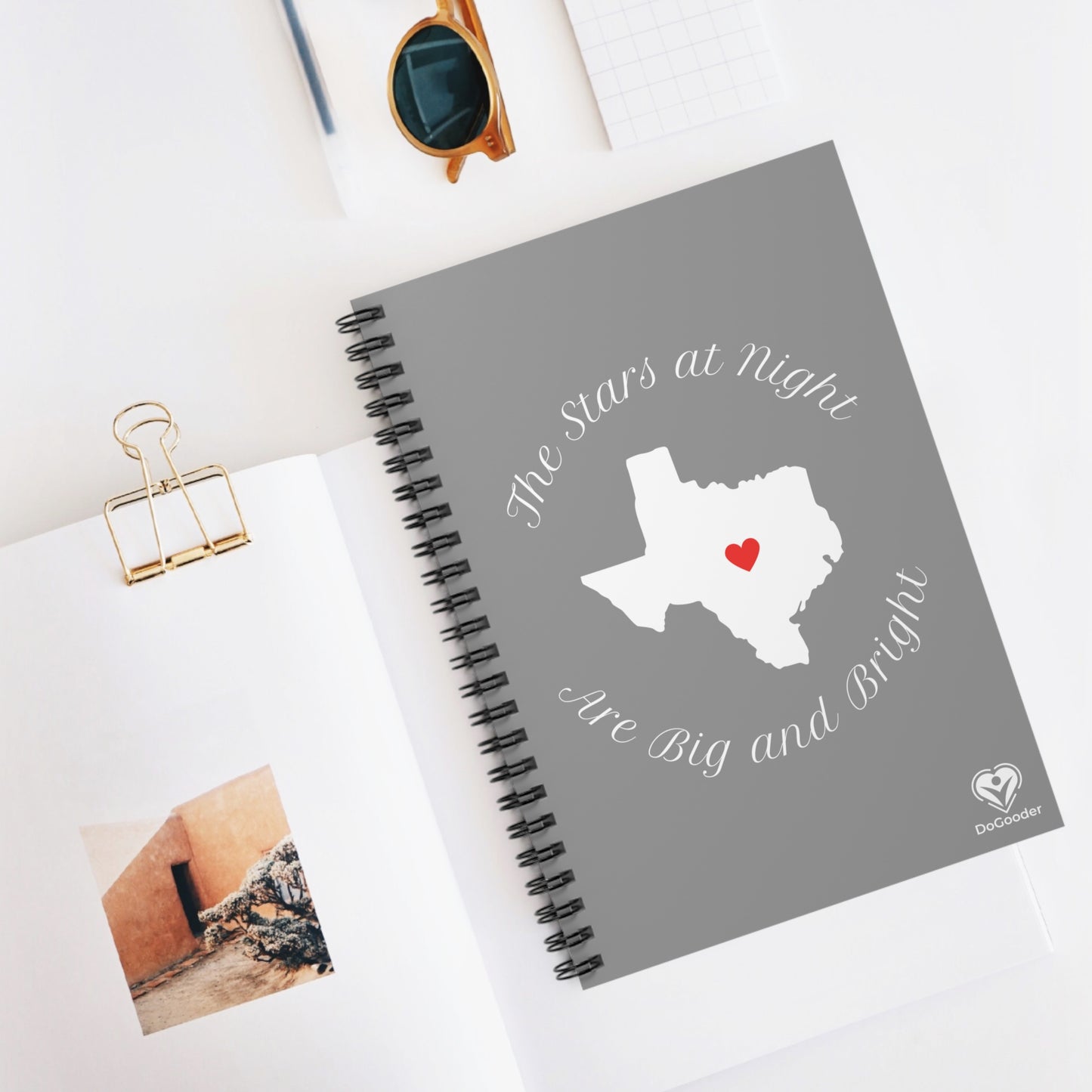 Heart of Texas Spiral Notebook - Ruled Line - Grey