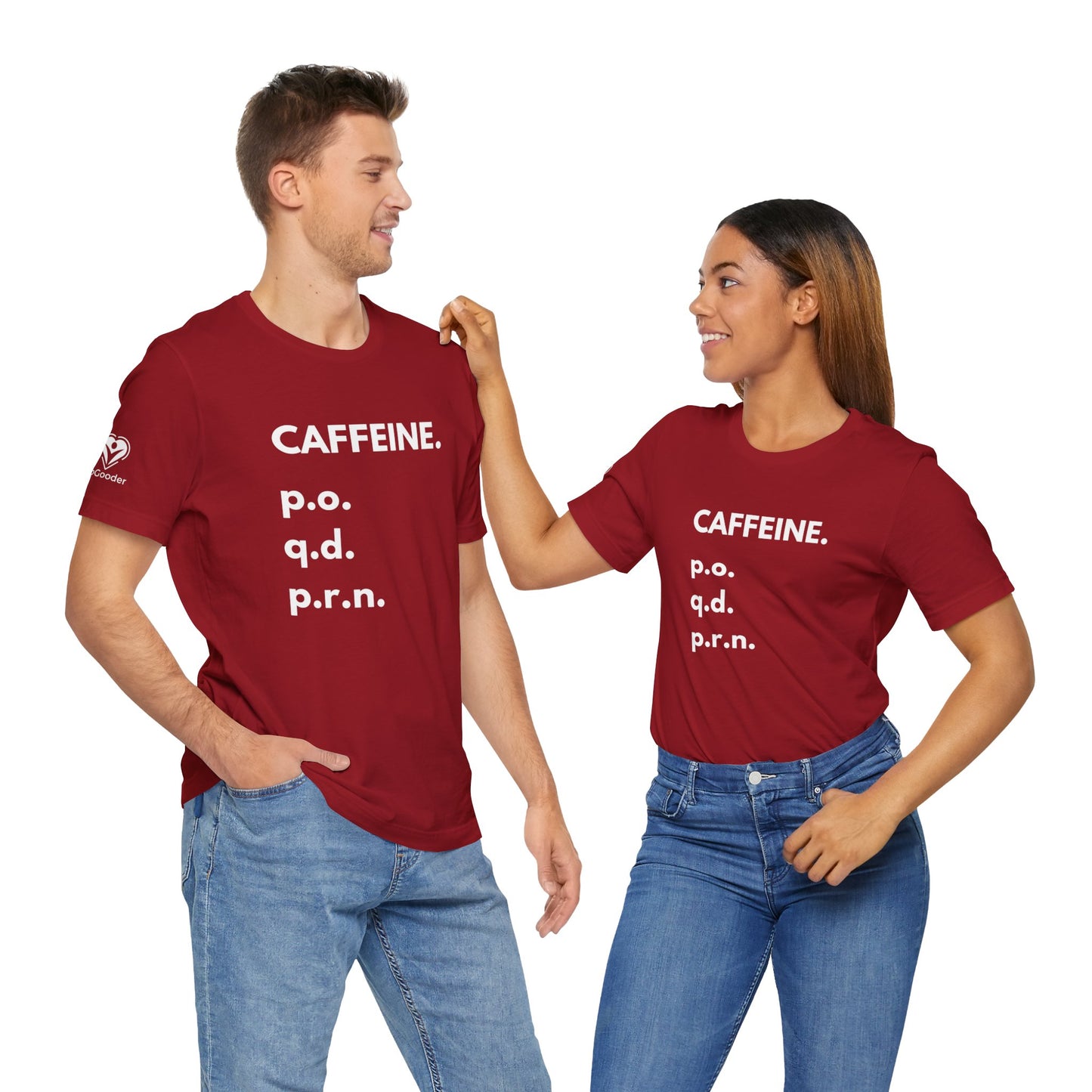 Caffeine PO-QD-PRN Extra Soft Unisex Jersey Short Sleeve Tee