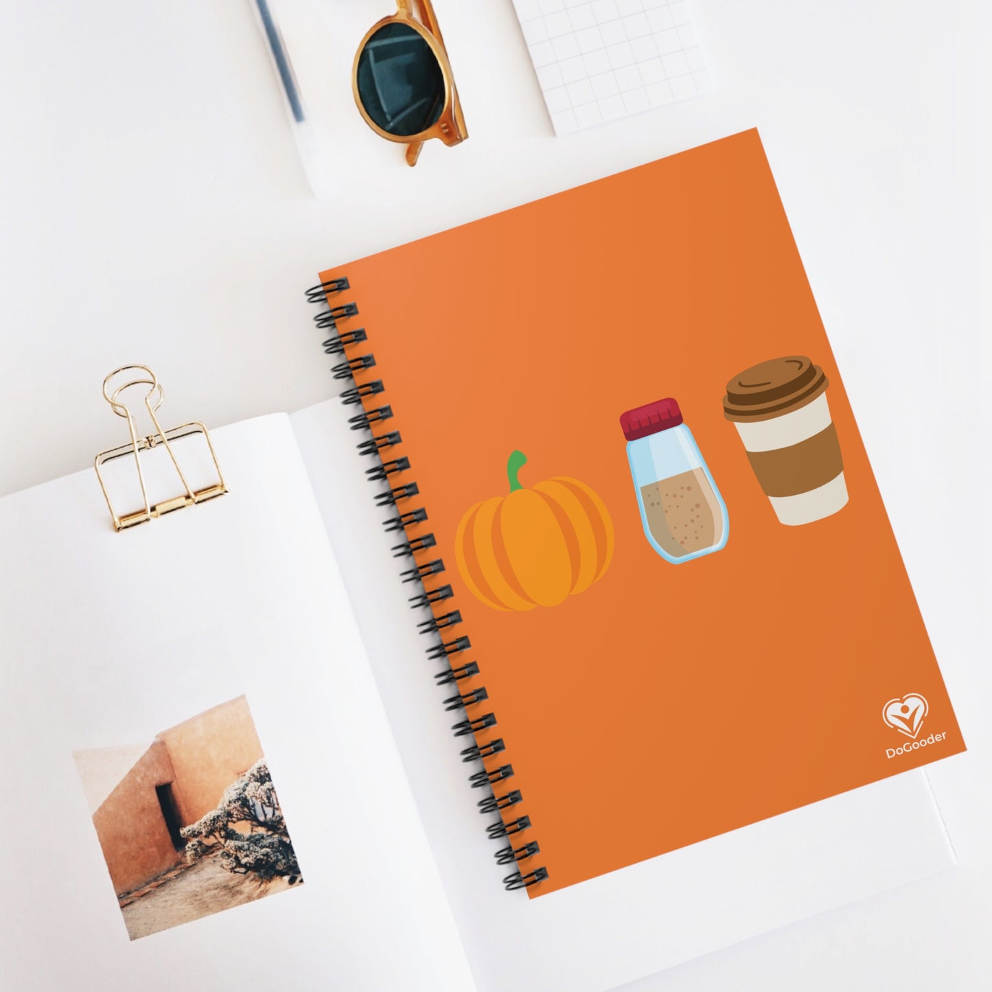 Pumpkin Spice Latte Spiral Notebook - Orange