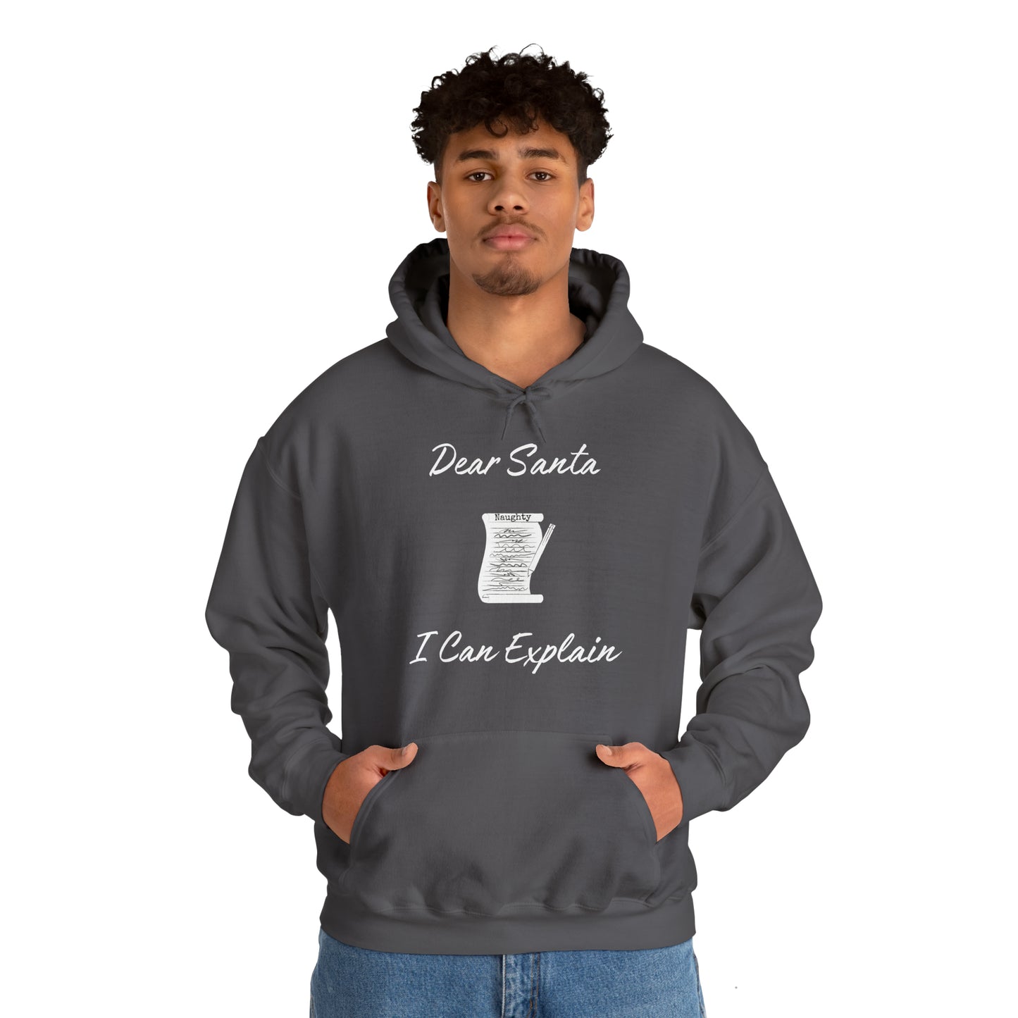 Dear Santa I Can Explain Unisex Heavy Blend™ Hooded Sweatshirt