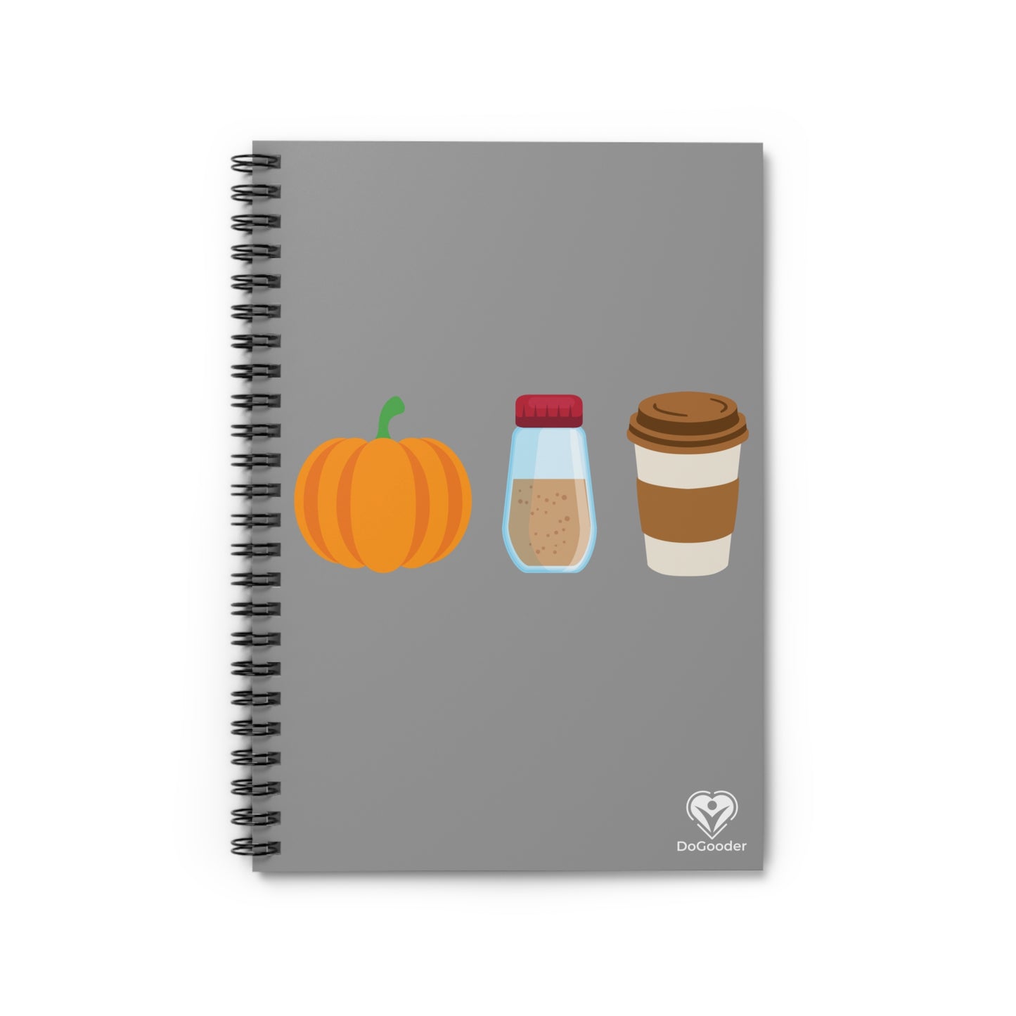 Pumpkin Spice Latte Spiral Notebook - Grey