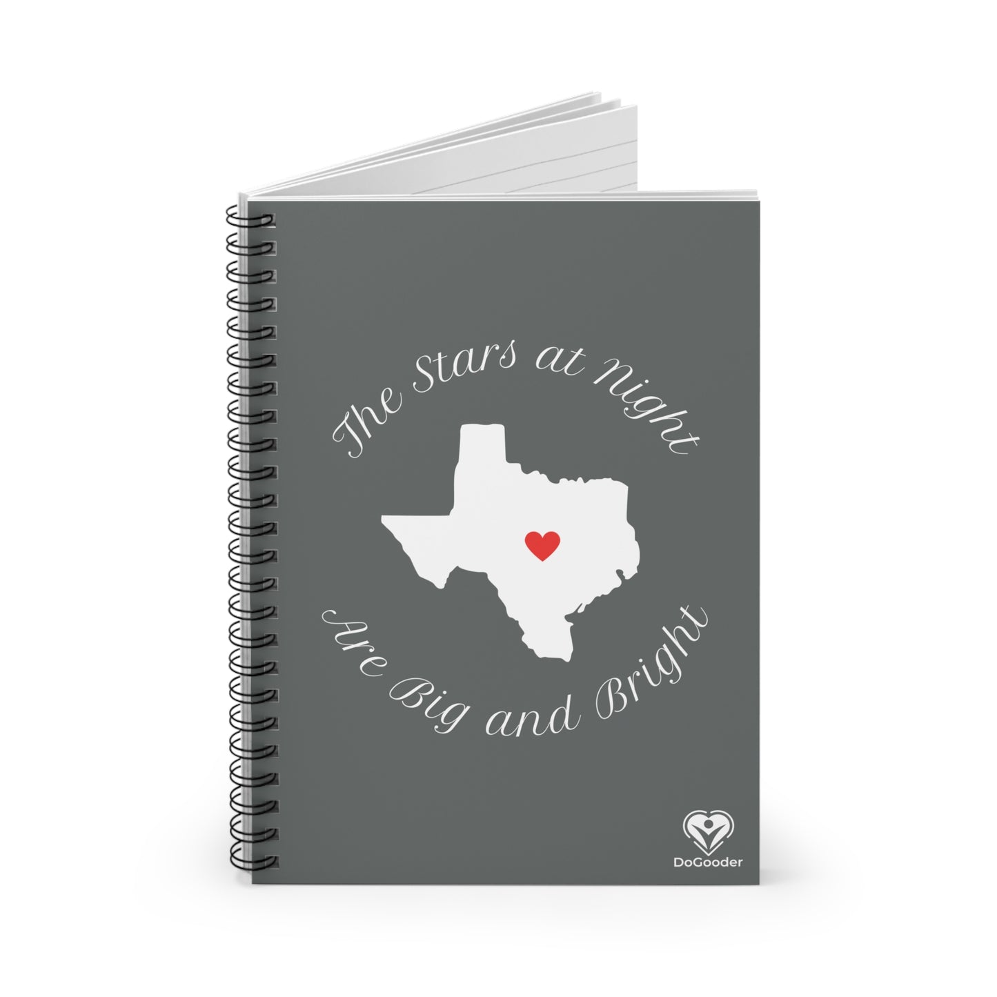 Heart of Texas Spiral Notebook - Ruled Line - Dark Grey