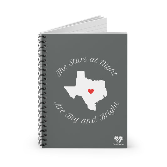 Heart of Texas Spiral Notebook - Ruled Line - Dark Grey