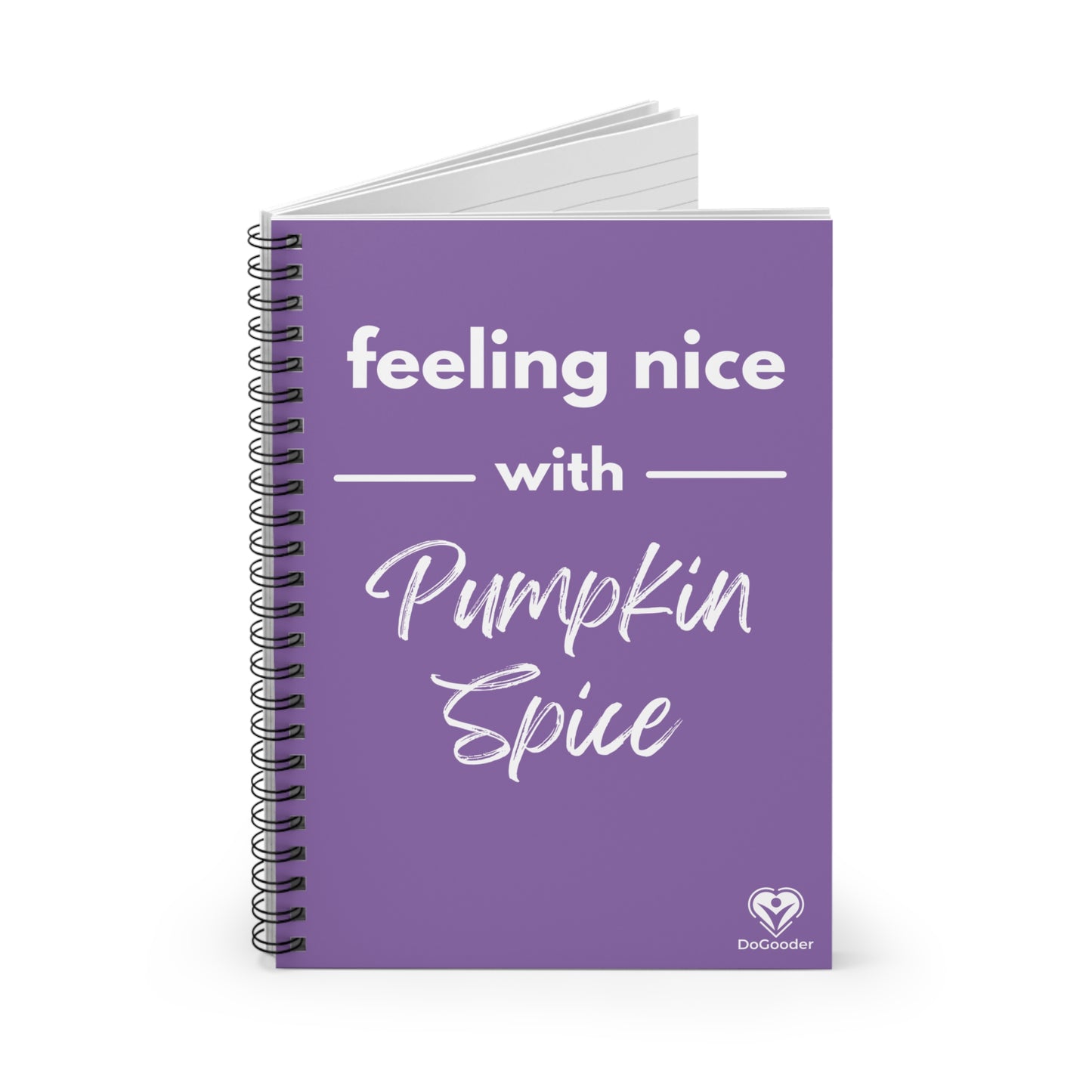 Feeling Nice With Pumpkin Spice Spiral Notebook - Purple