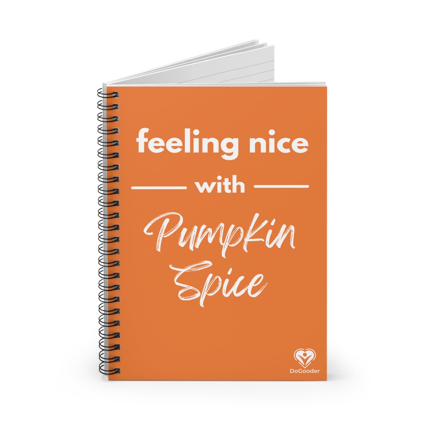 Feeling Nice With Pumpkin Spice Spiral Notebook - Orange