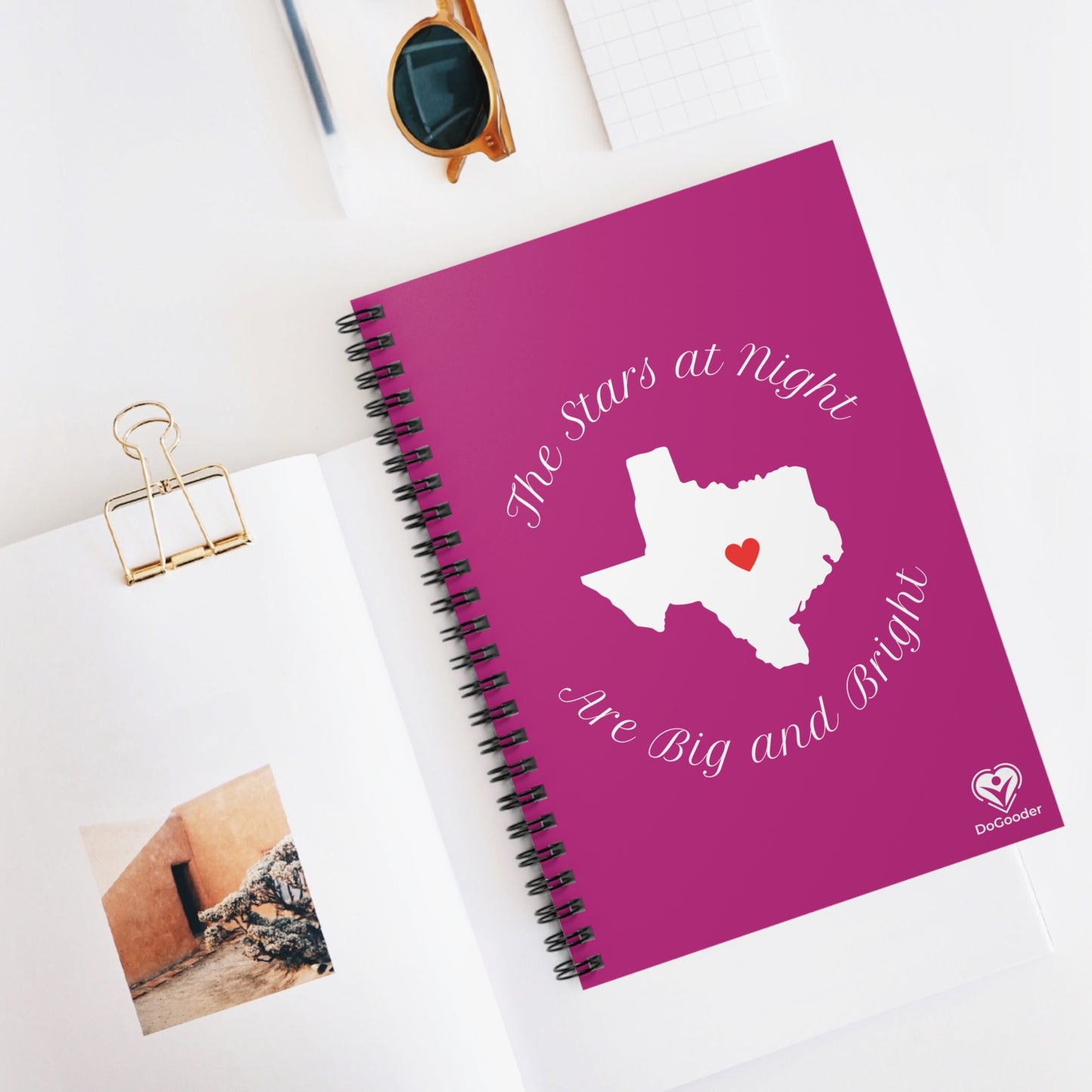 Heart of Texas Spiral Notebook - Ruled Line - Dark Pink