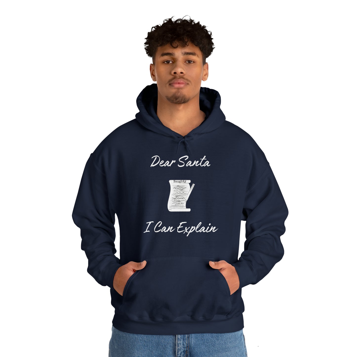 Dear Santa I Can Explain Unisex Heavy Blend™ Hooded Sweatshirt