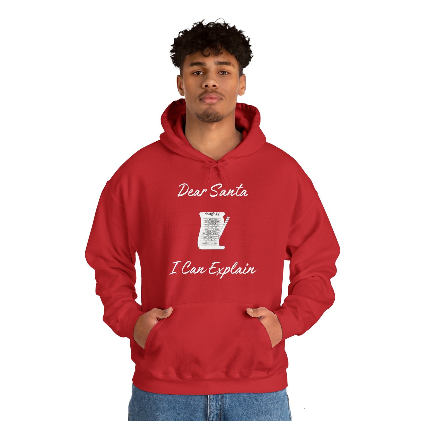 Dear Santa I Can Explain Unisex Heavy Blend™ Hooded Sweatshirt