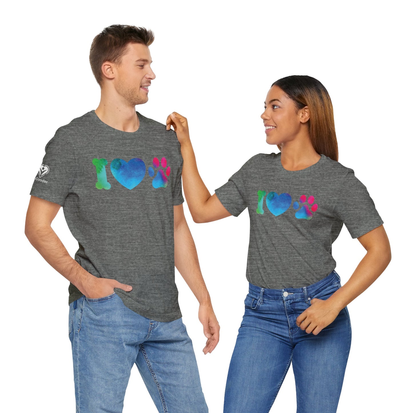 I Love Dogs Rainbow Icons Extra Soft Unisex Jersey Short Sleeve Tee