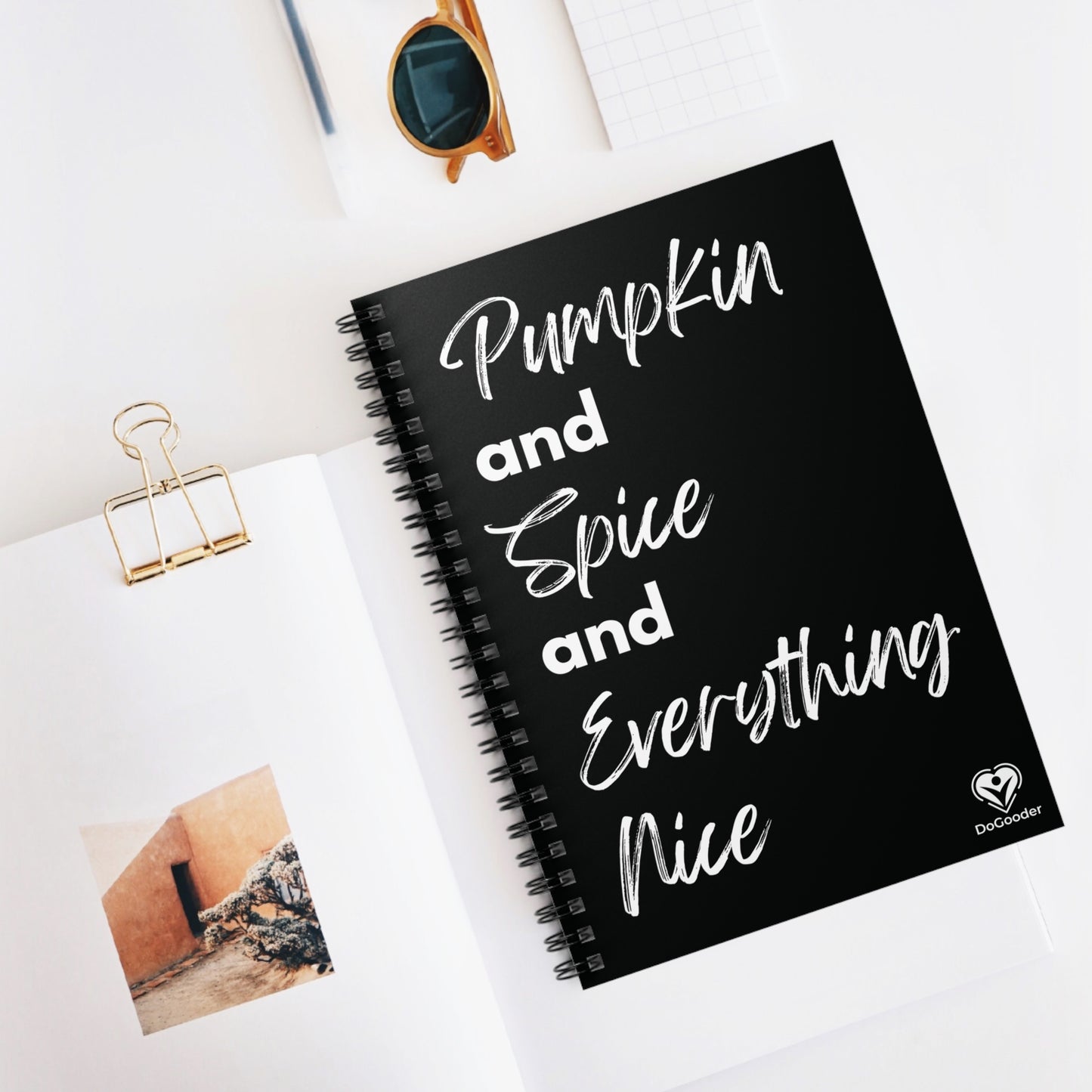 Pumpkin Spice Everything Nice Spiral Notebook - Black