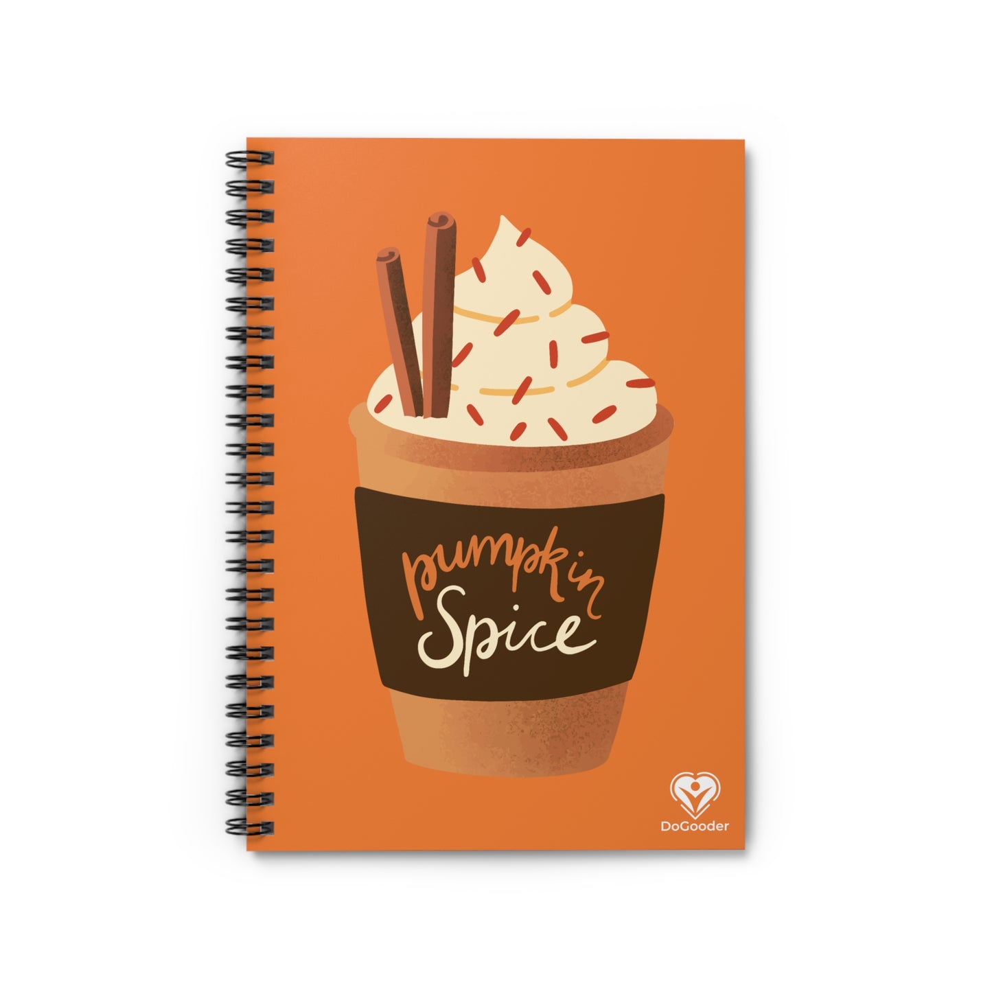 Pumpkin Spice Latte Image Spiral Notebook - Orange