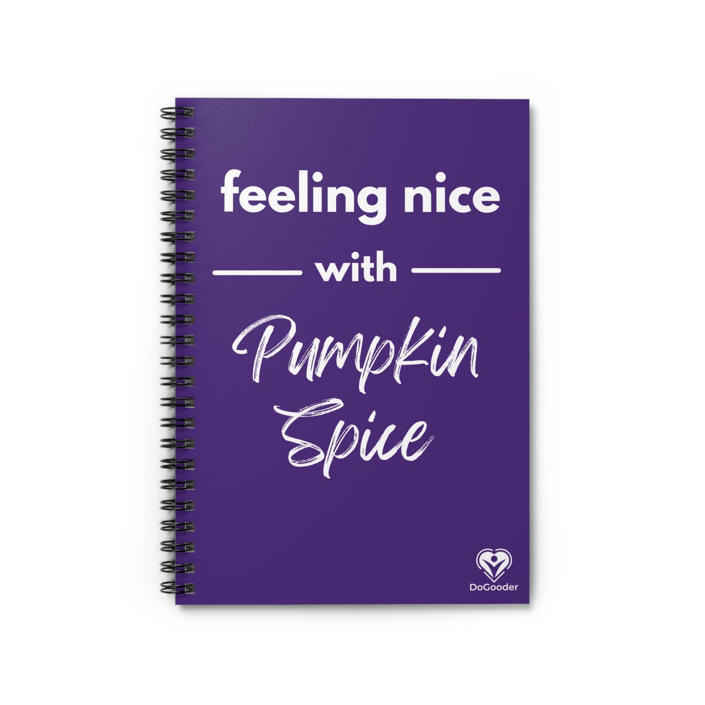 Feeling Nice With Pumpkin Spice Spiral Notebook - Dark Purple