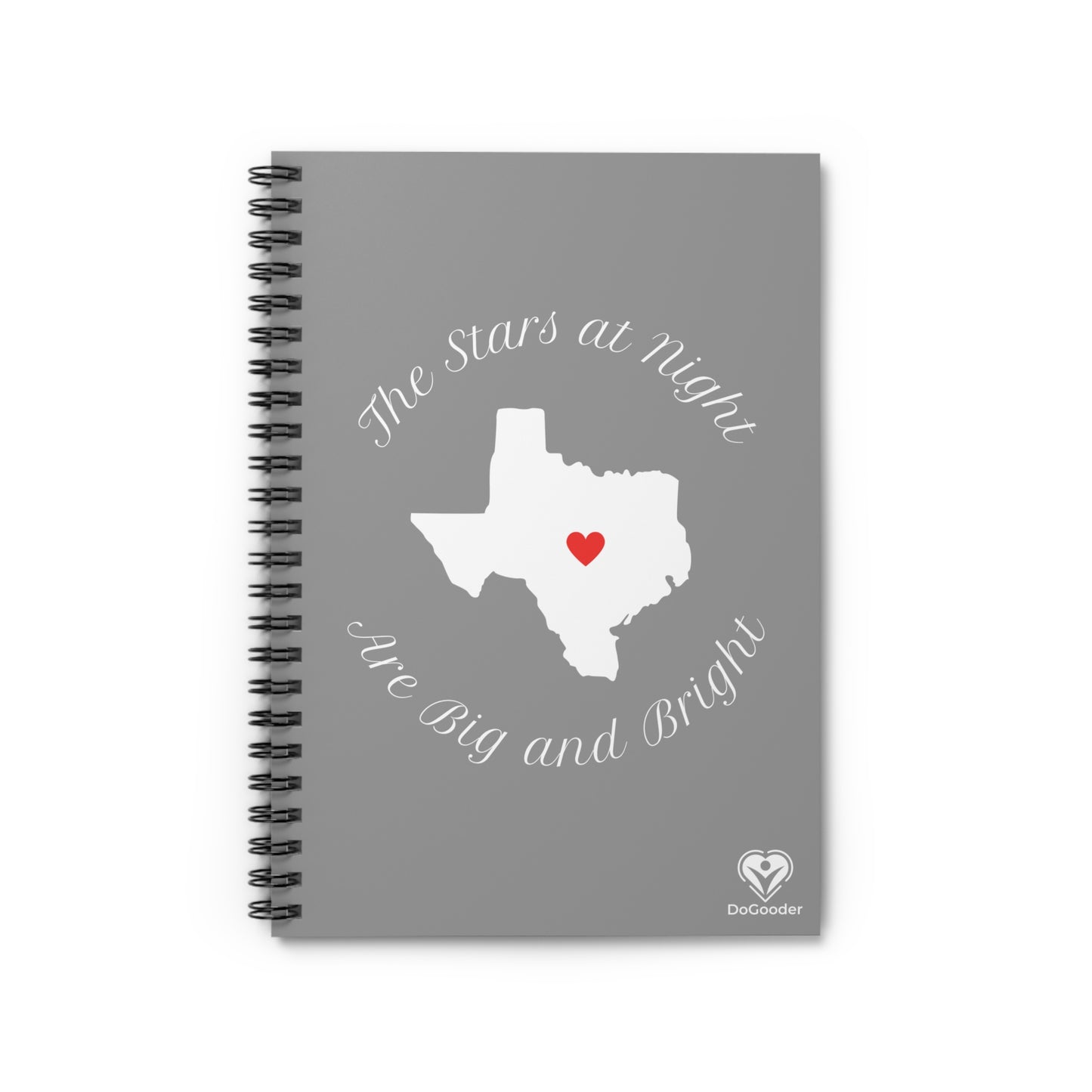 Heart of Texas Spiral Notebook - Ruled Line - Grey
